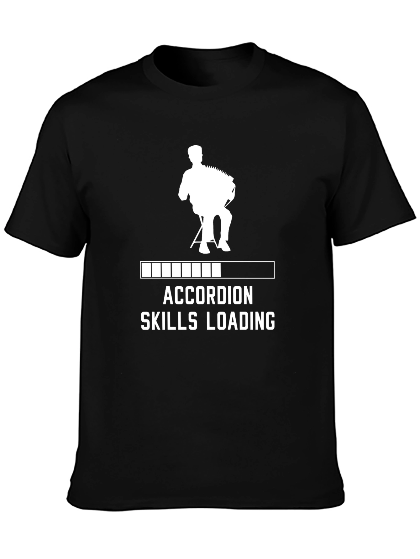 Black Accordion Skills Loading Graphic Tee view 3