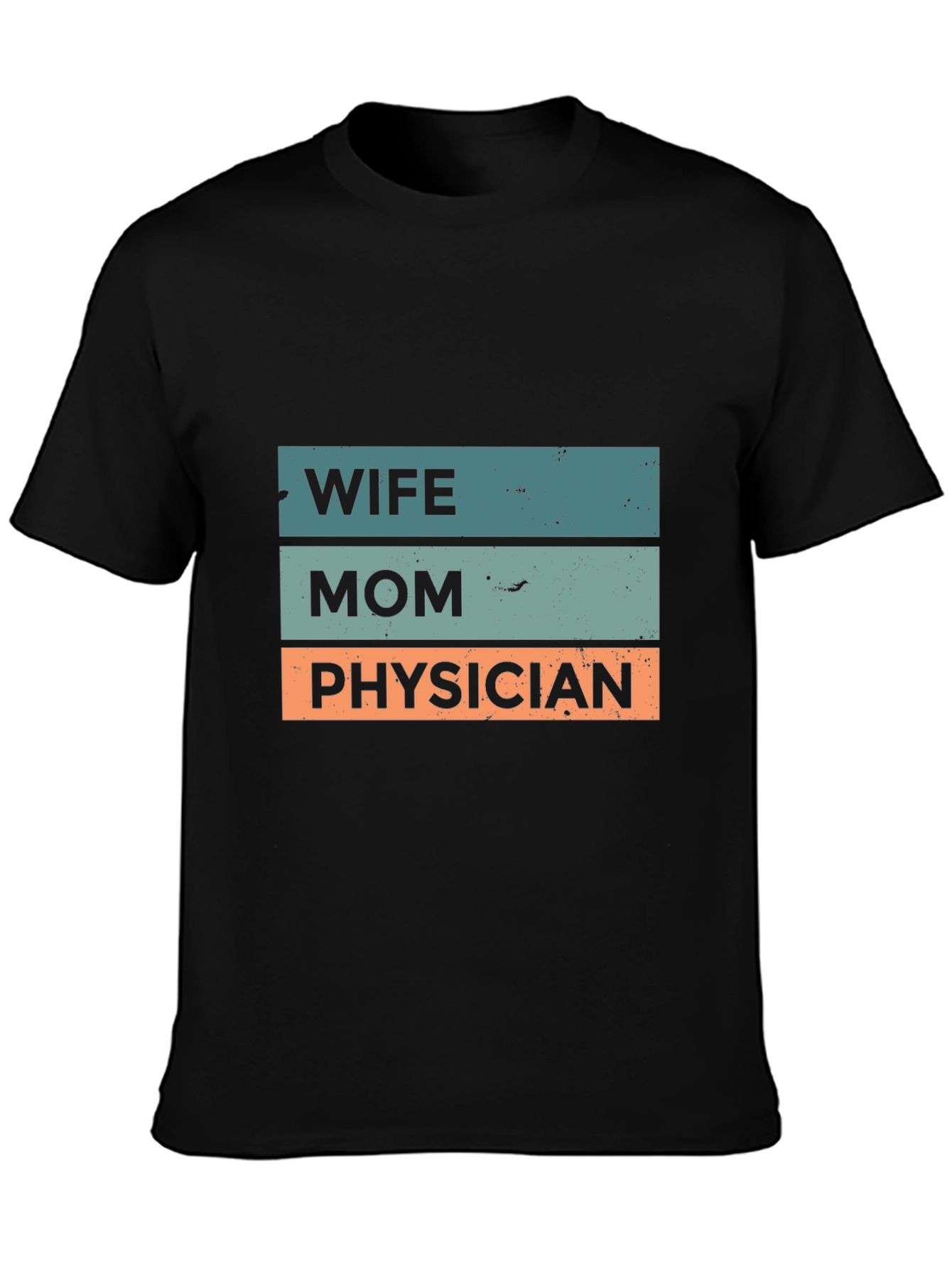 Black Wife Mom Physician T-Shirt - Black view 3
