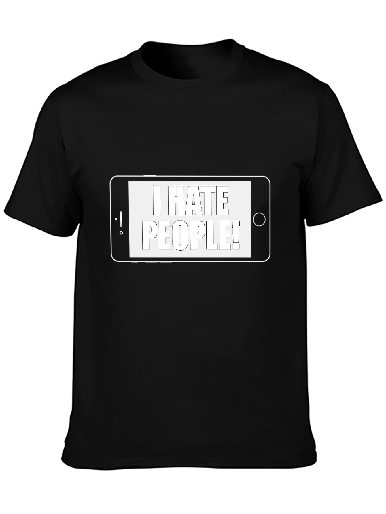Black I Hate People T-Shirt - Novelty Graphic Tee view 3