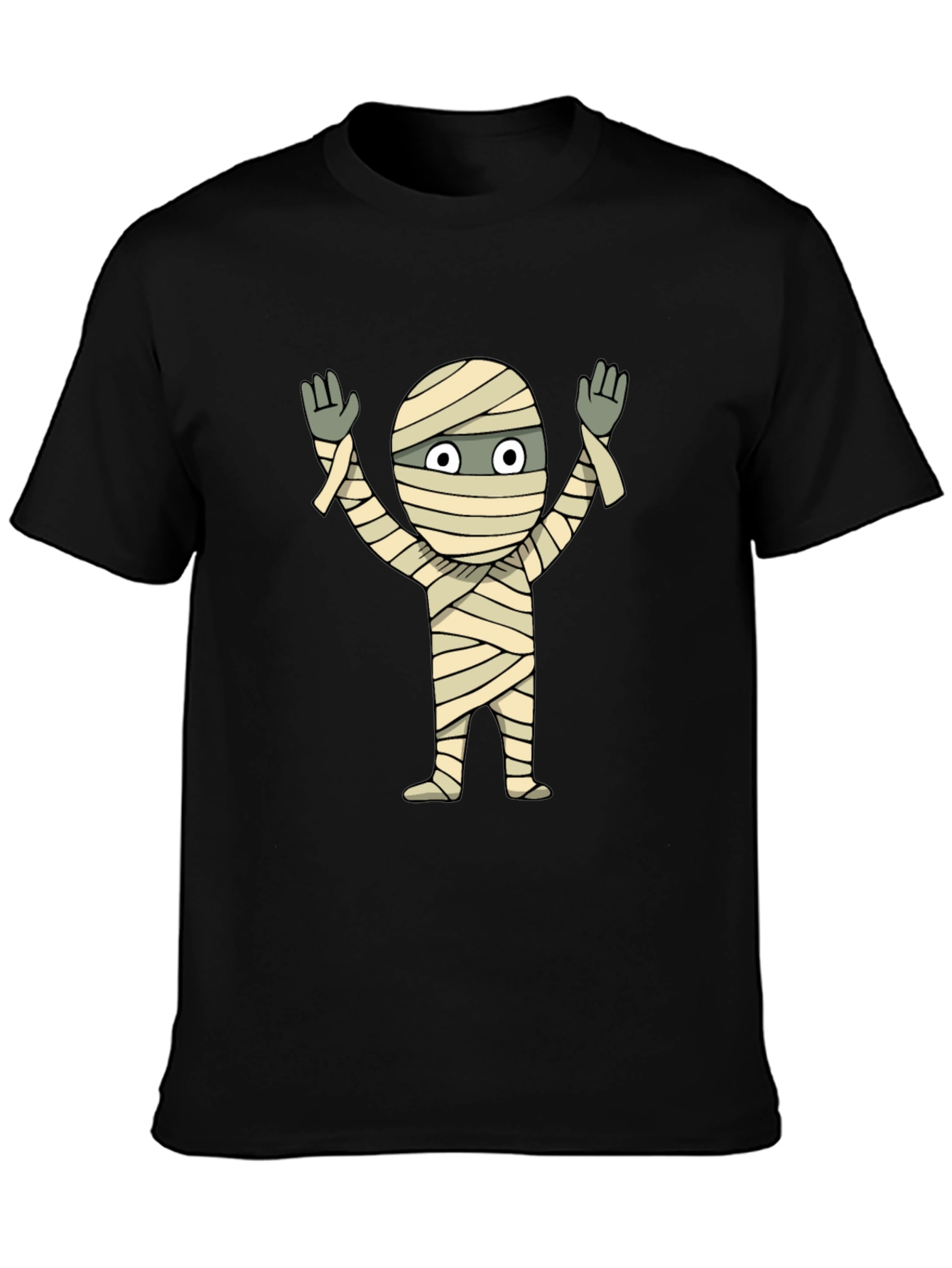 Black Mummy Graphic Tee - Halloween Black T-Shirt view 3