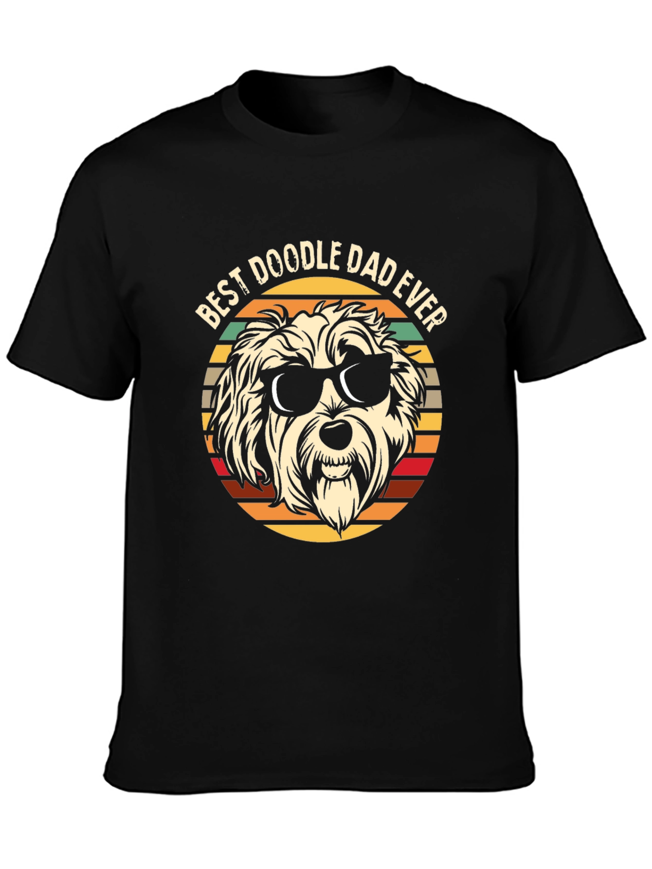Black Best Doodle Dad Ever T-Shirt view 3