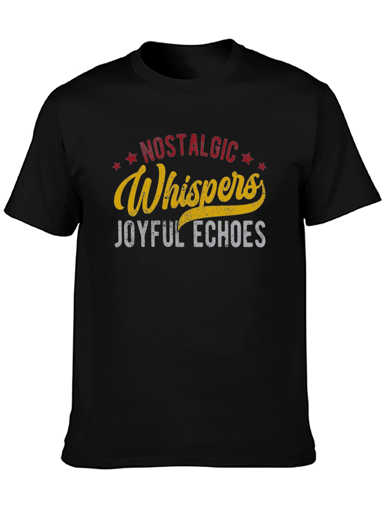 Black Nostalgic Whispers Graphic T-Shirt view 3