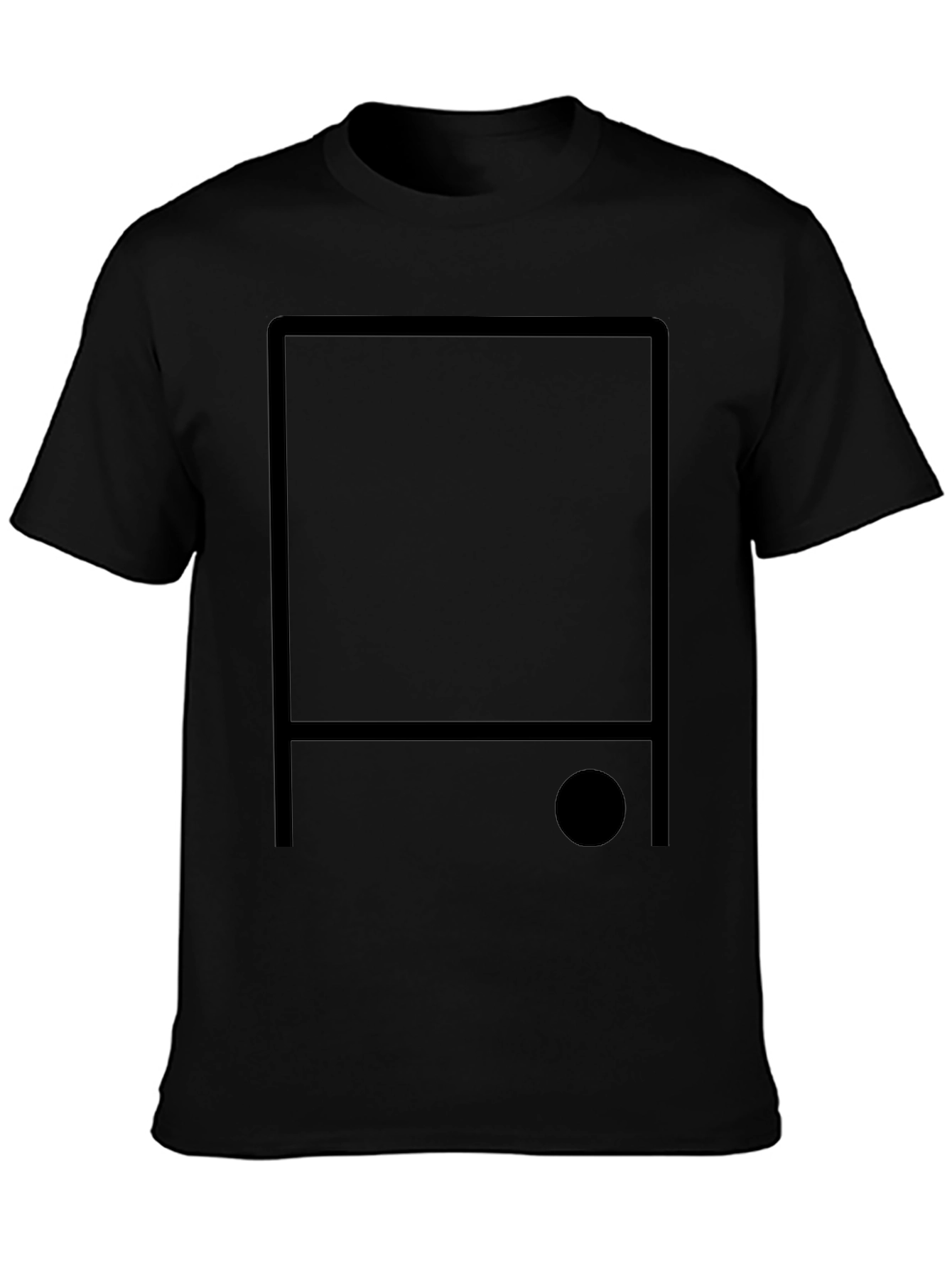 Black Minimalist Black Square T-Shirt - Modern Graphic Tee view 3