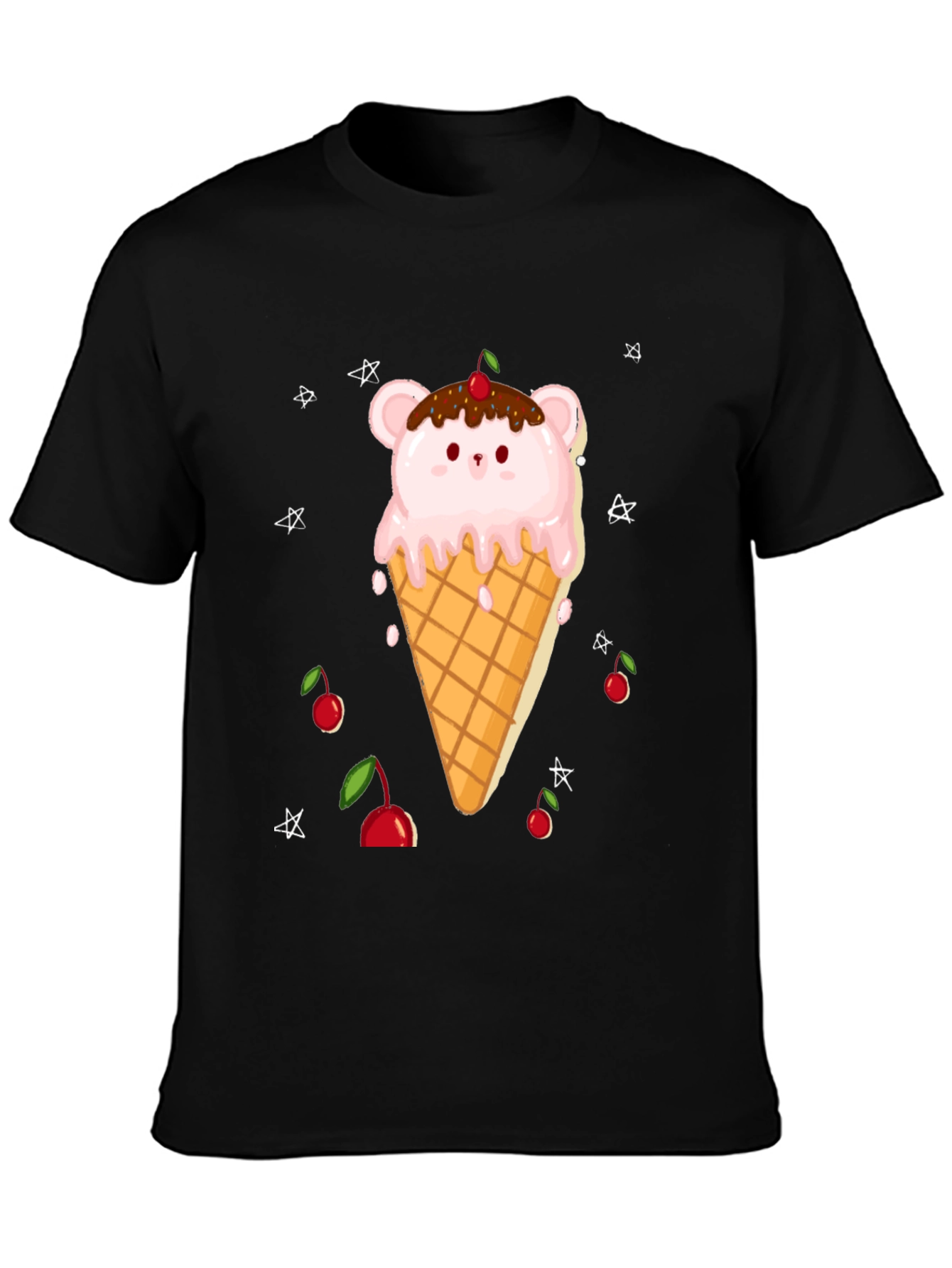 Black Bear Ice Cream Graphic Tee - Fun Trendy Casual view 3