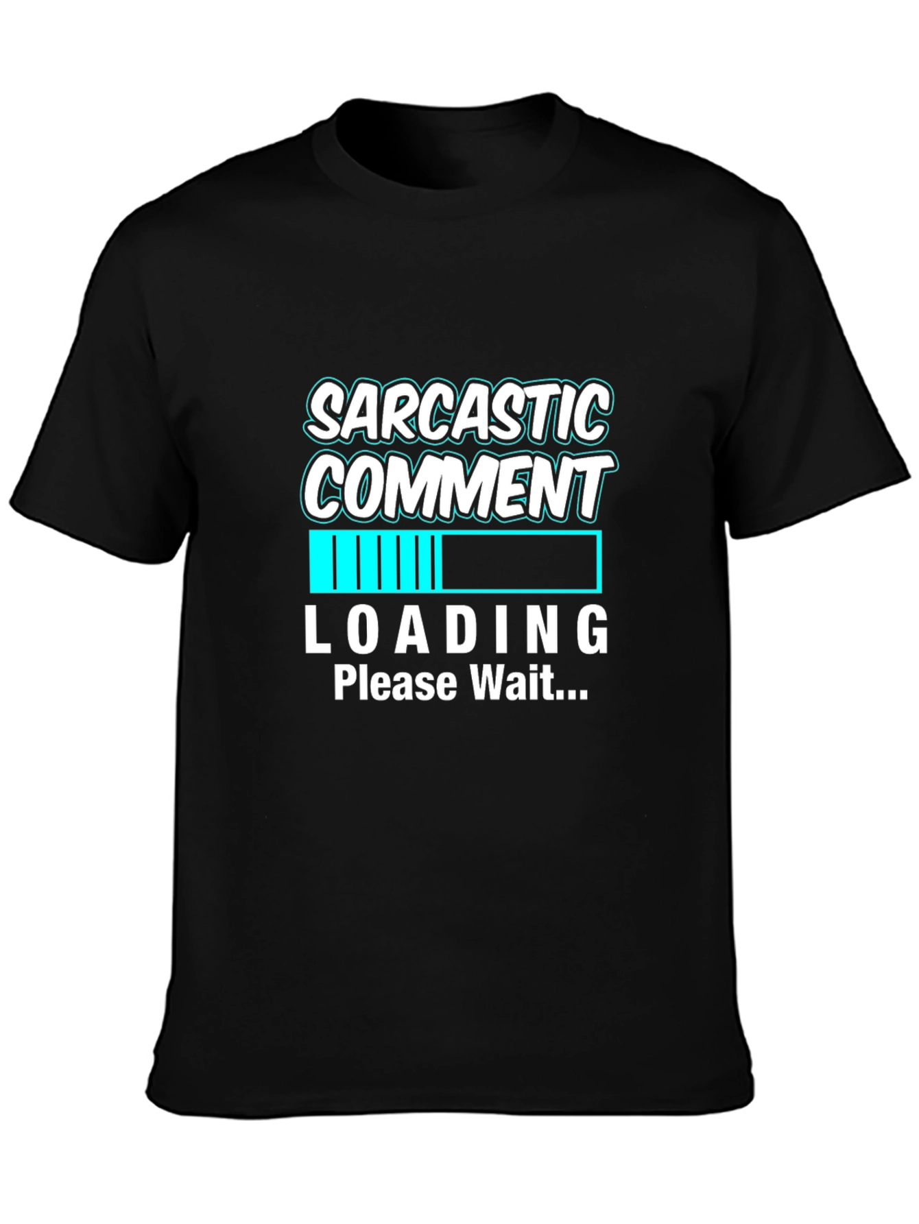 Black Sarcastic Comment Loading Graphic Tee - Black view 3