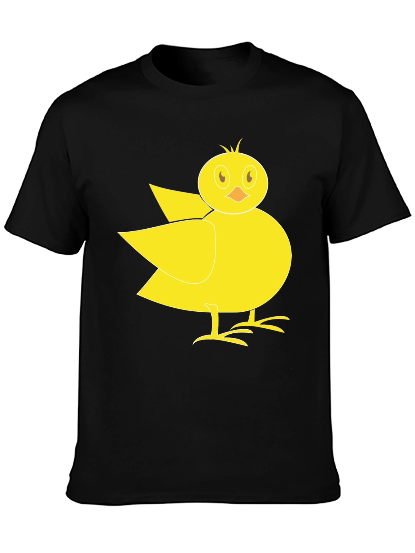Black Cute Yellow Chick Graphic Tee - Black T-Shirt view 3