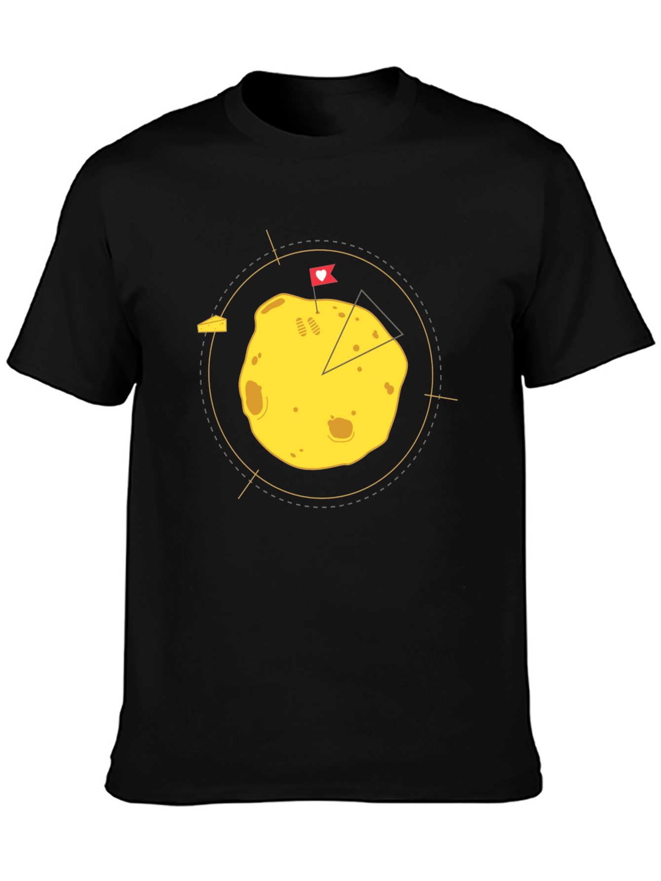 Black Funny Cheese Lover Graphic Tee - Black view 3