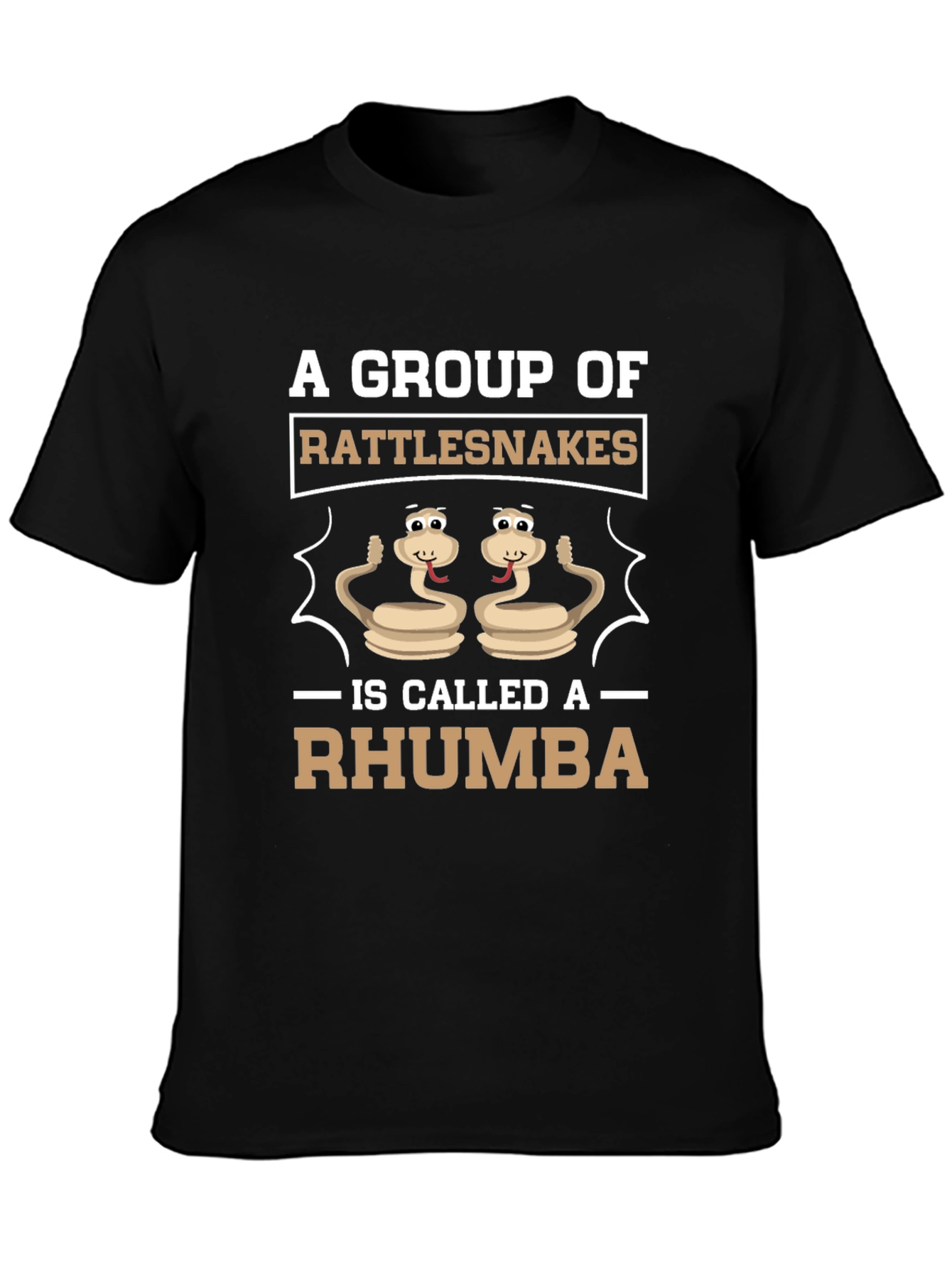 Black Funny Rattlesnake Rhumba Graphic T-Shirt view 3