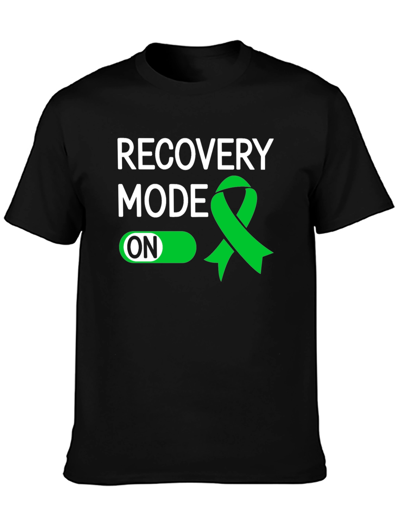 Black Recovery Mode ON T-Shirt - Mental Health Awareness view 3