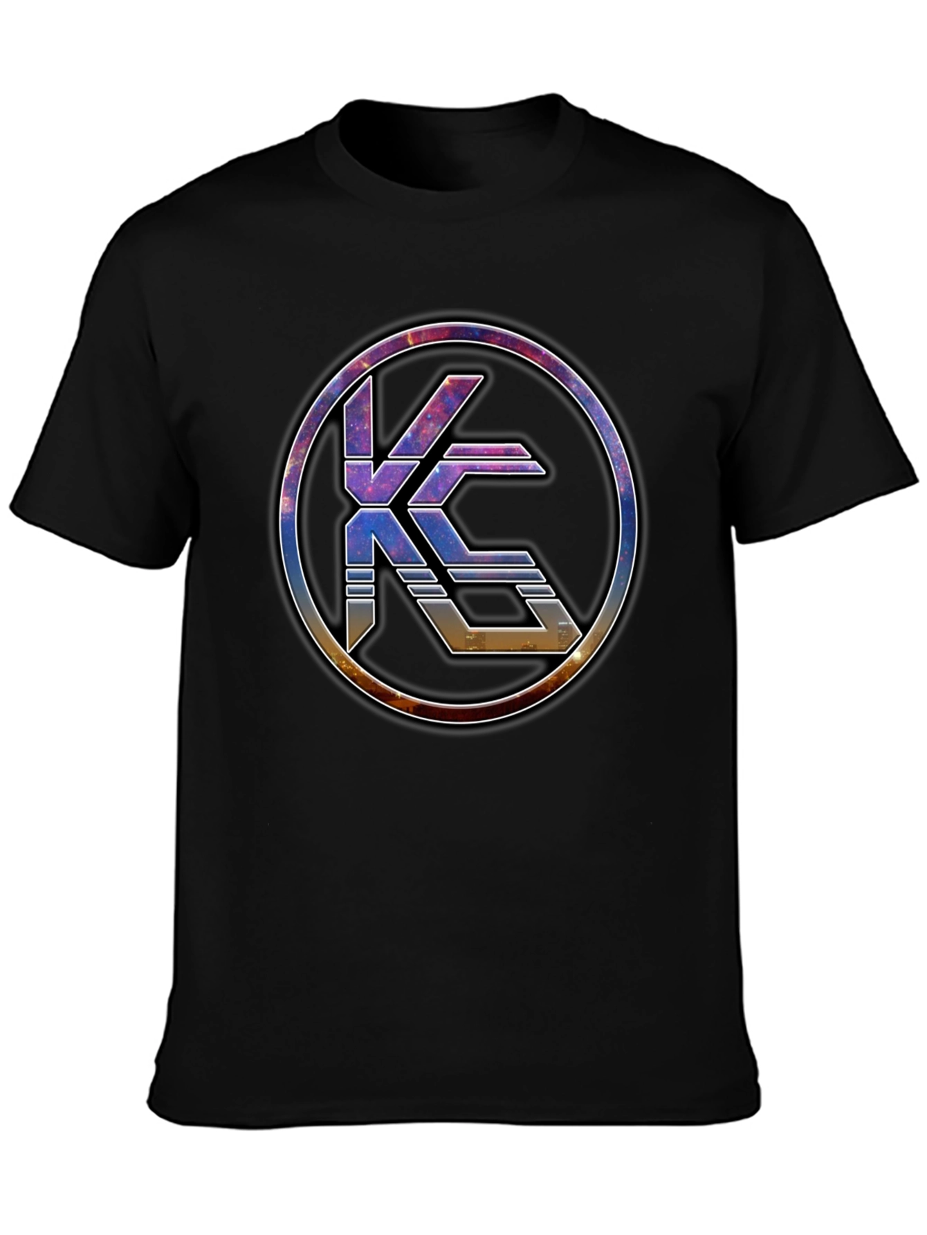 Black KC Logo Black T-Shirt - Modern Graphic Tee view 3
