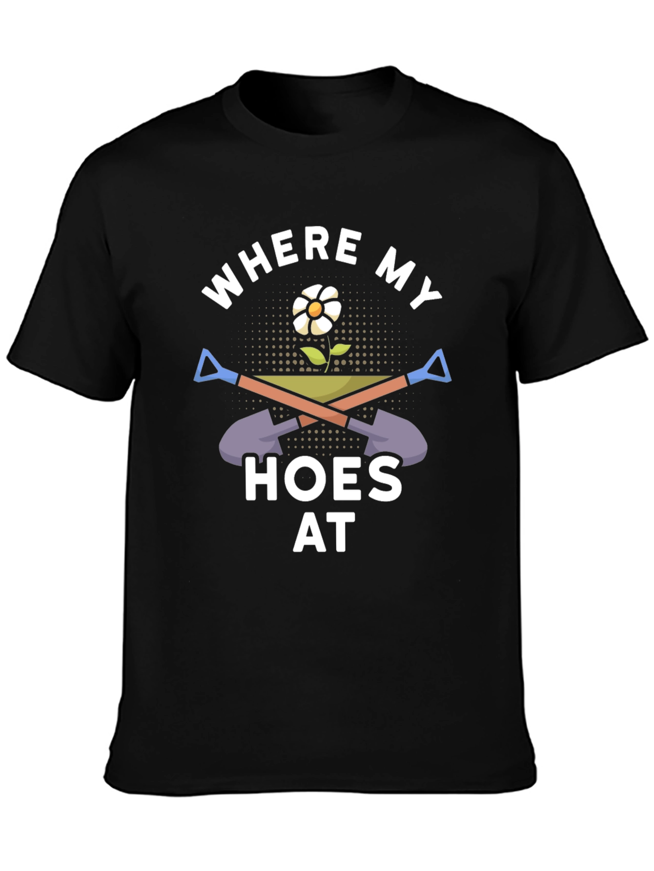 Black Where My Hoes At Graphic Tee view 3