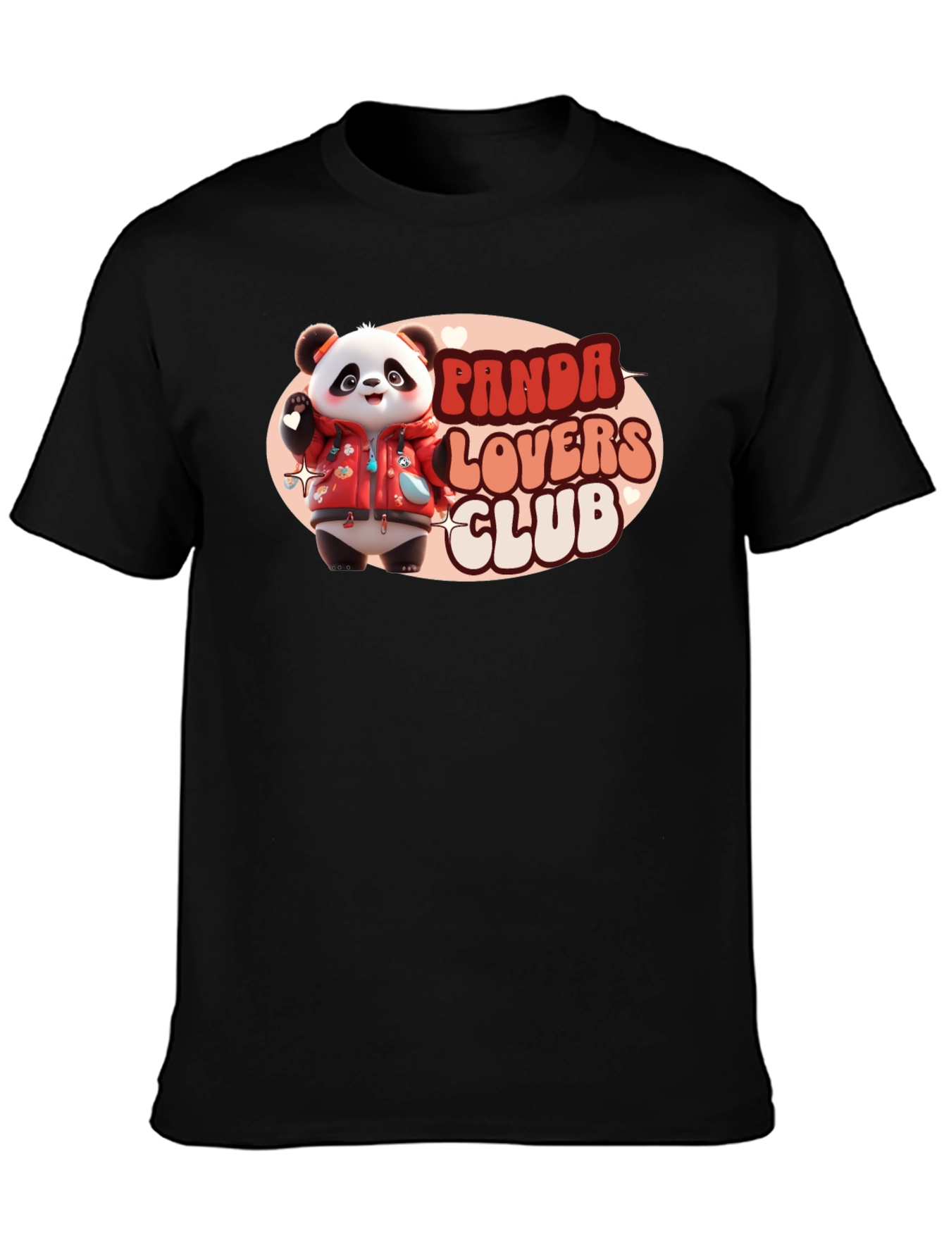 Black Panda Lovers Club T-Shirt view 3