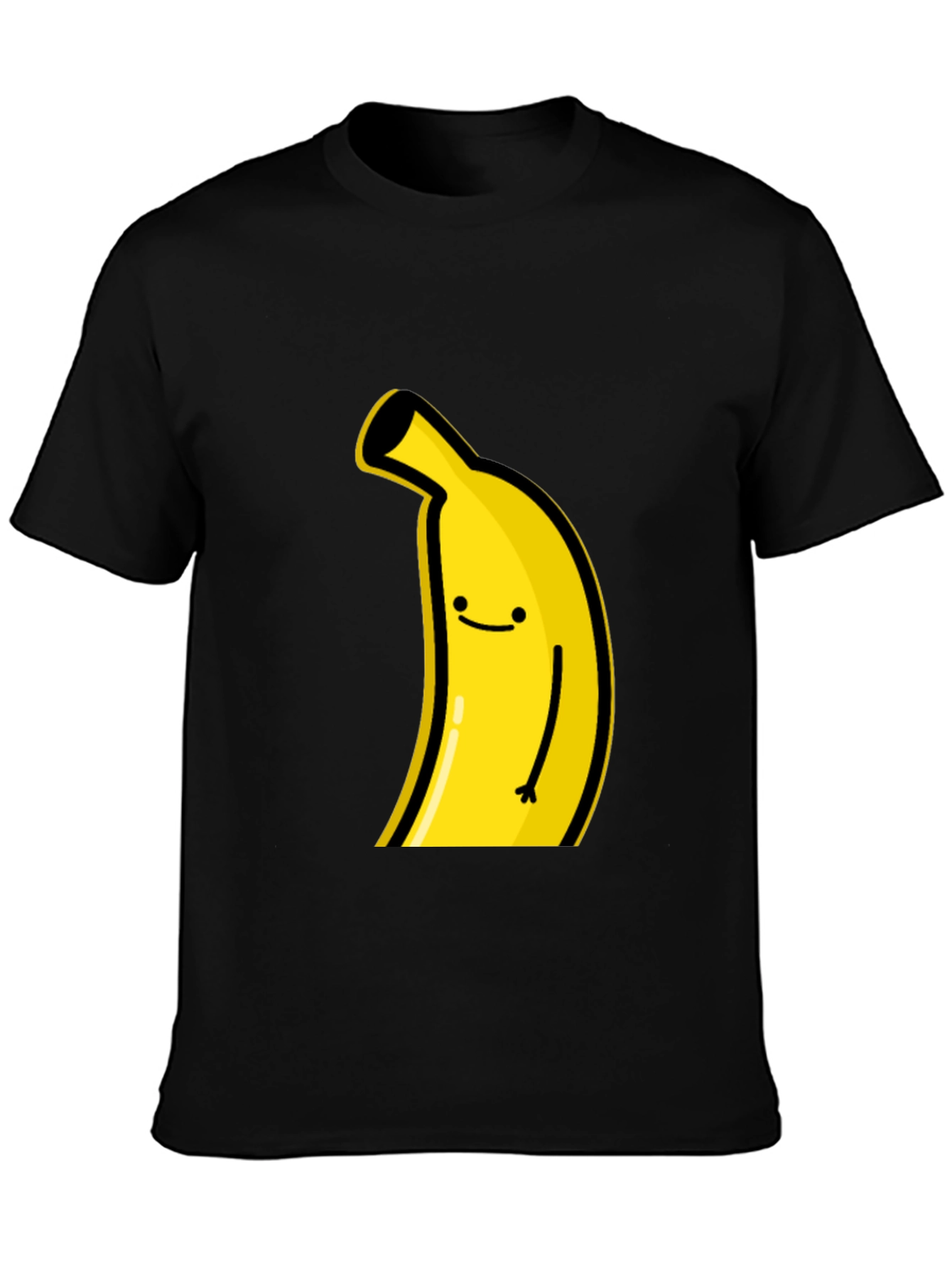 Black Funny Banana Graphic Tee - Black Cotton T-Shirt view 3