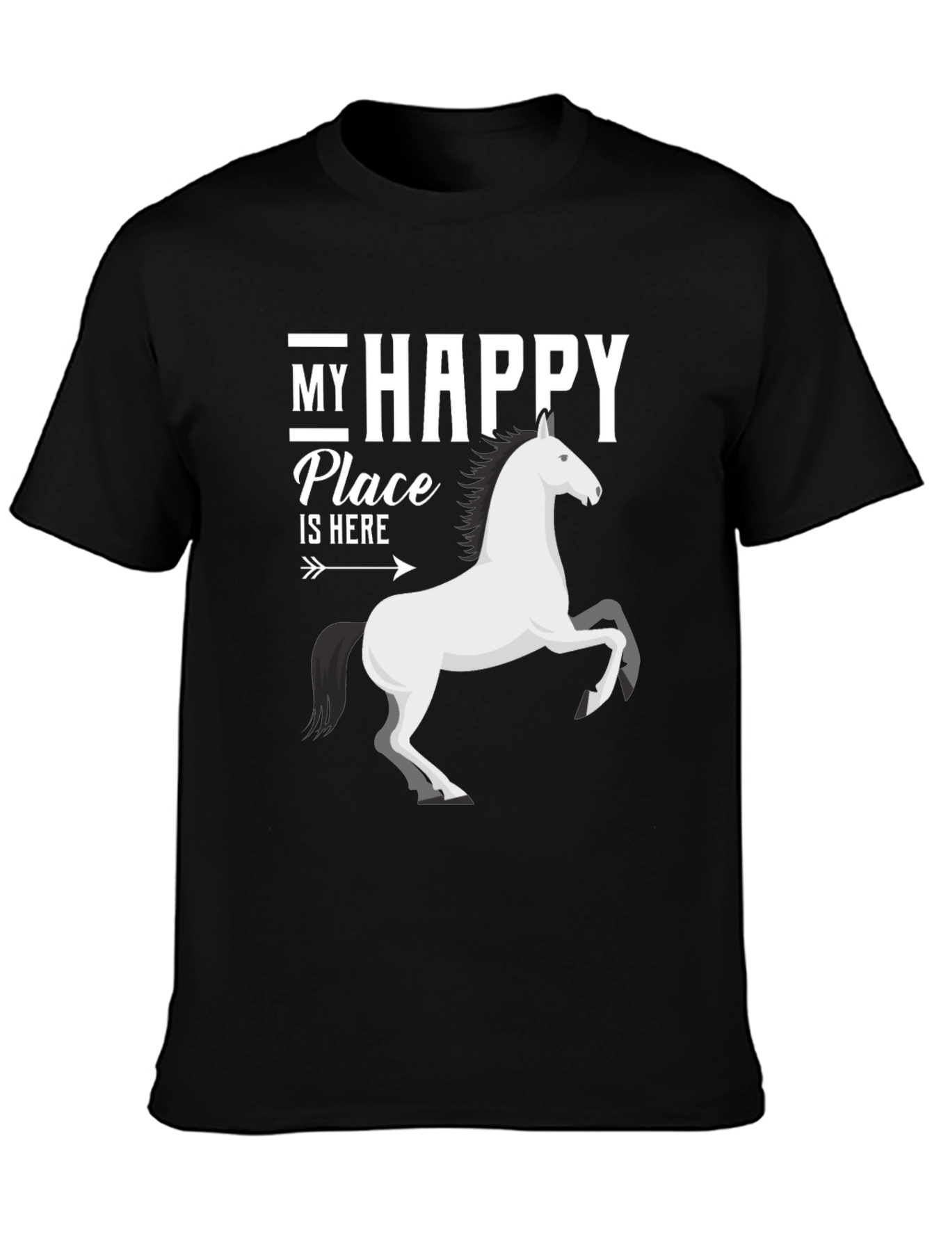 Black Happy Place Horse T-Shirt view 3