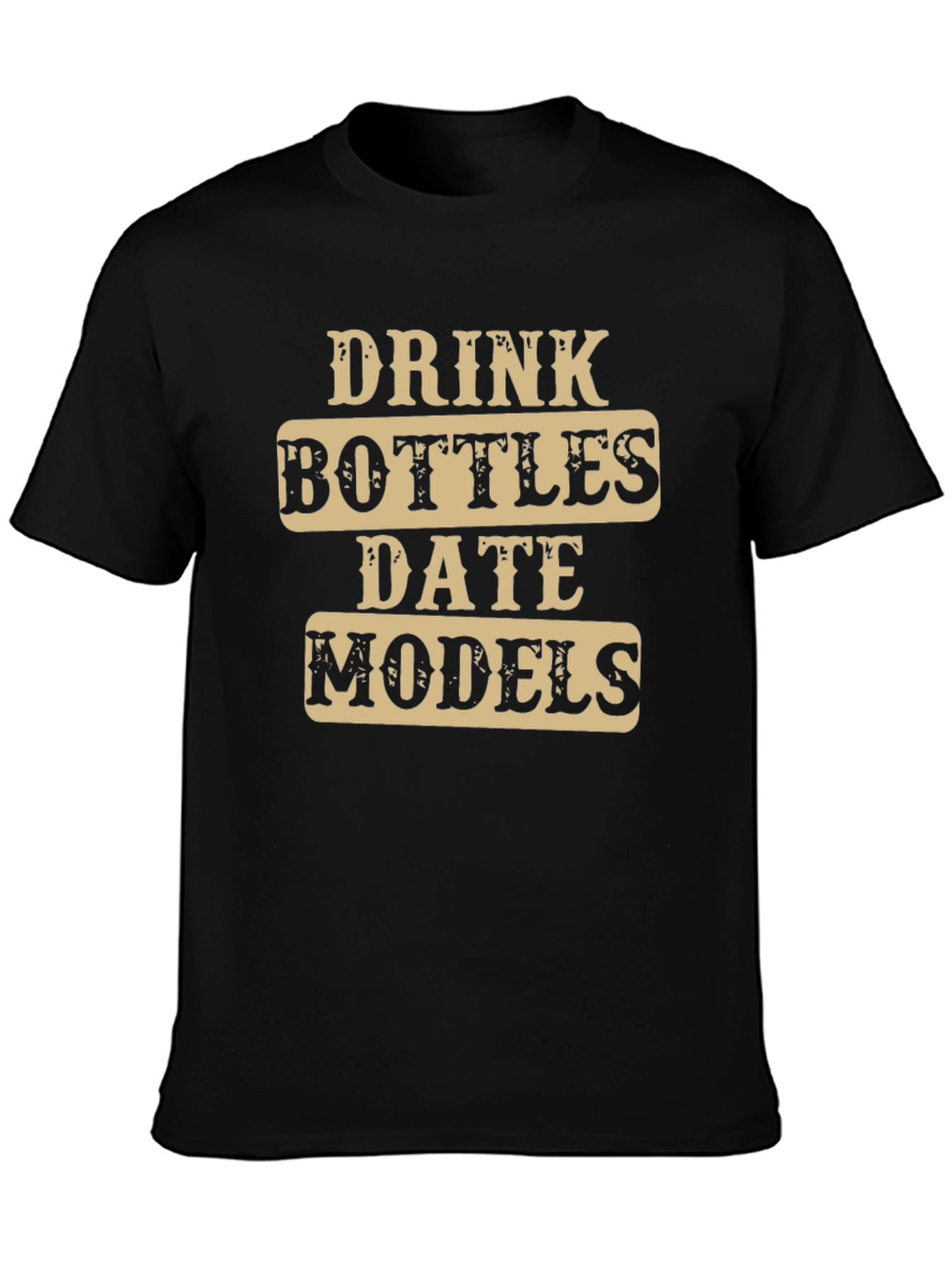 Black Drink Bottles Date Models T-Shirt view 3
