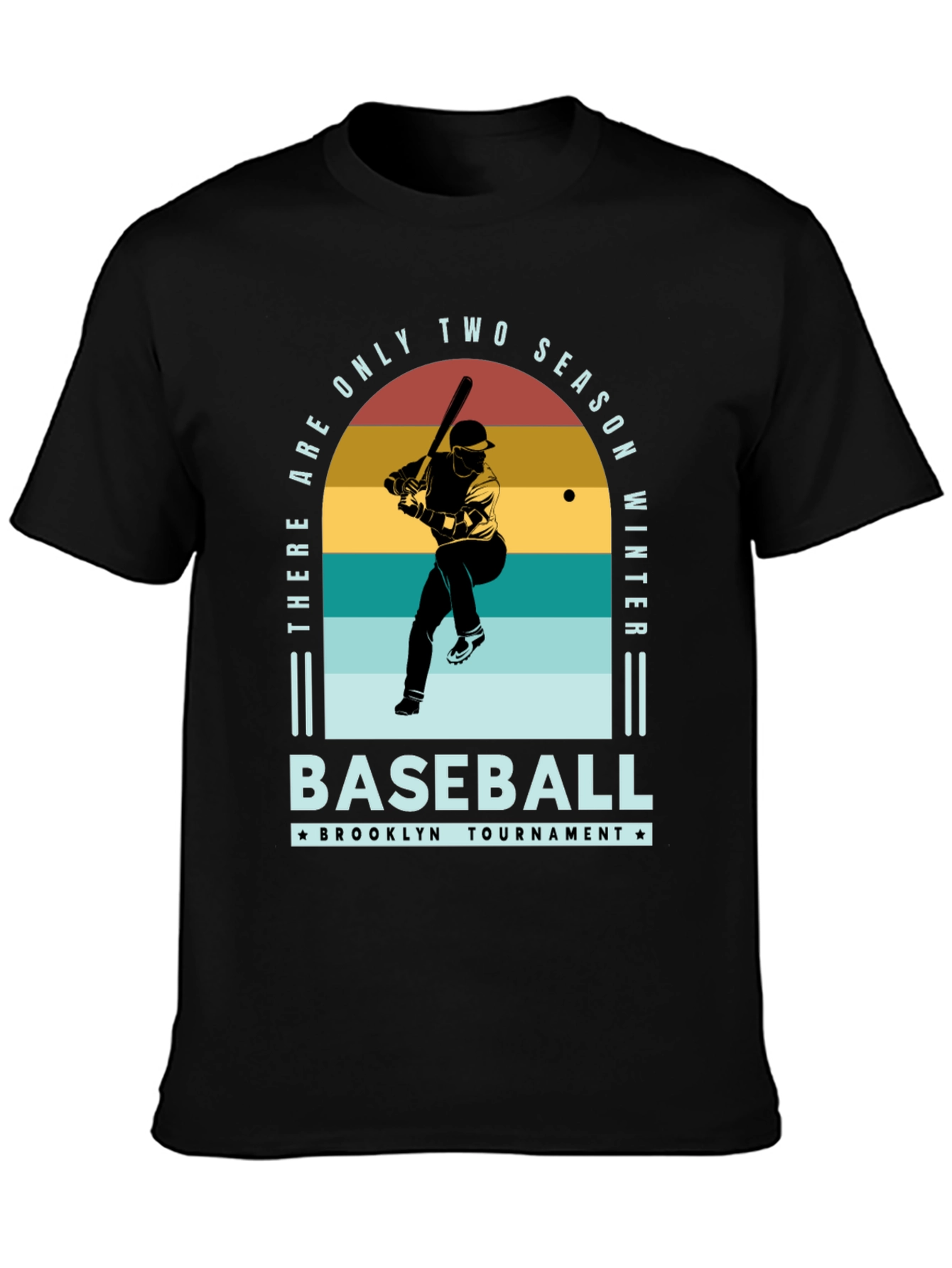 Black Vintage Baseball T-Shirt - Brooklyn Tournament view 3