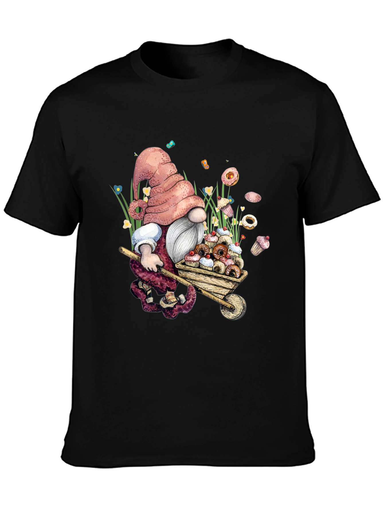 Black Gnome Sweet Treats T-Shirt view 3
