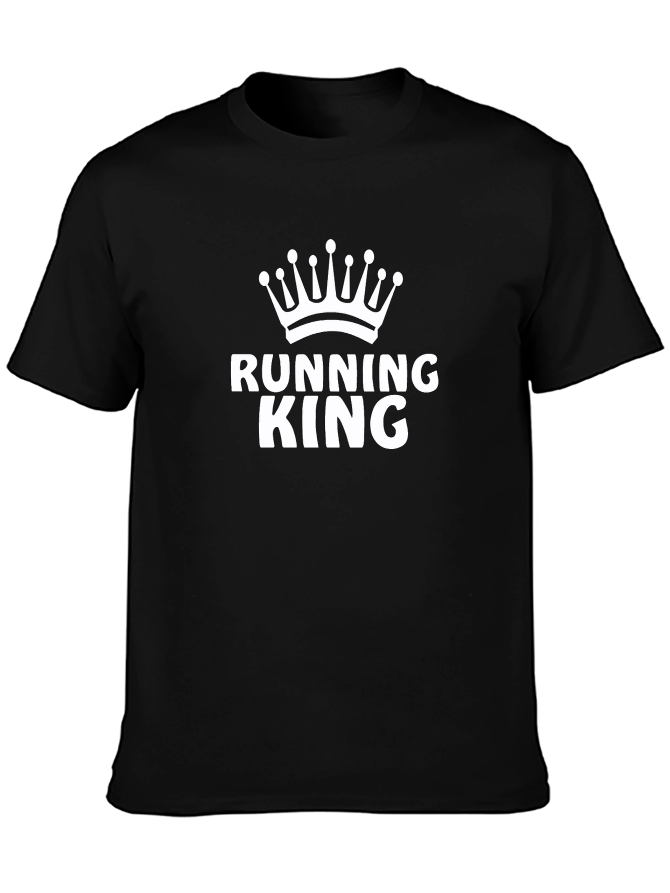 Black Running King Graphic Tee - Black Cotton T-Shirt view 3