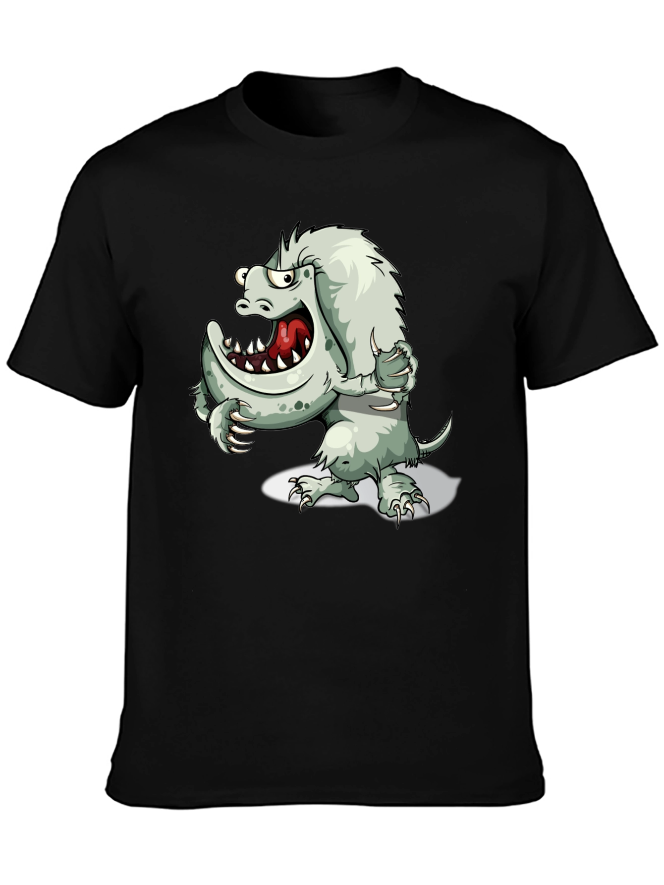 Black Monster Graphic Print Black T-Shirt view 3