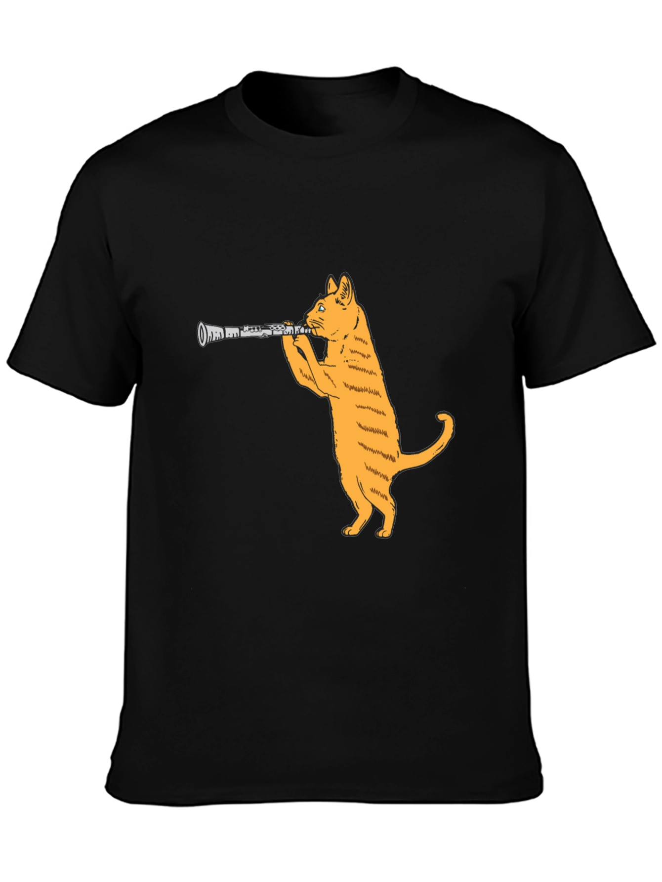 Black Cat Clarinet Black T-Shirt view 3