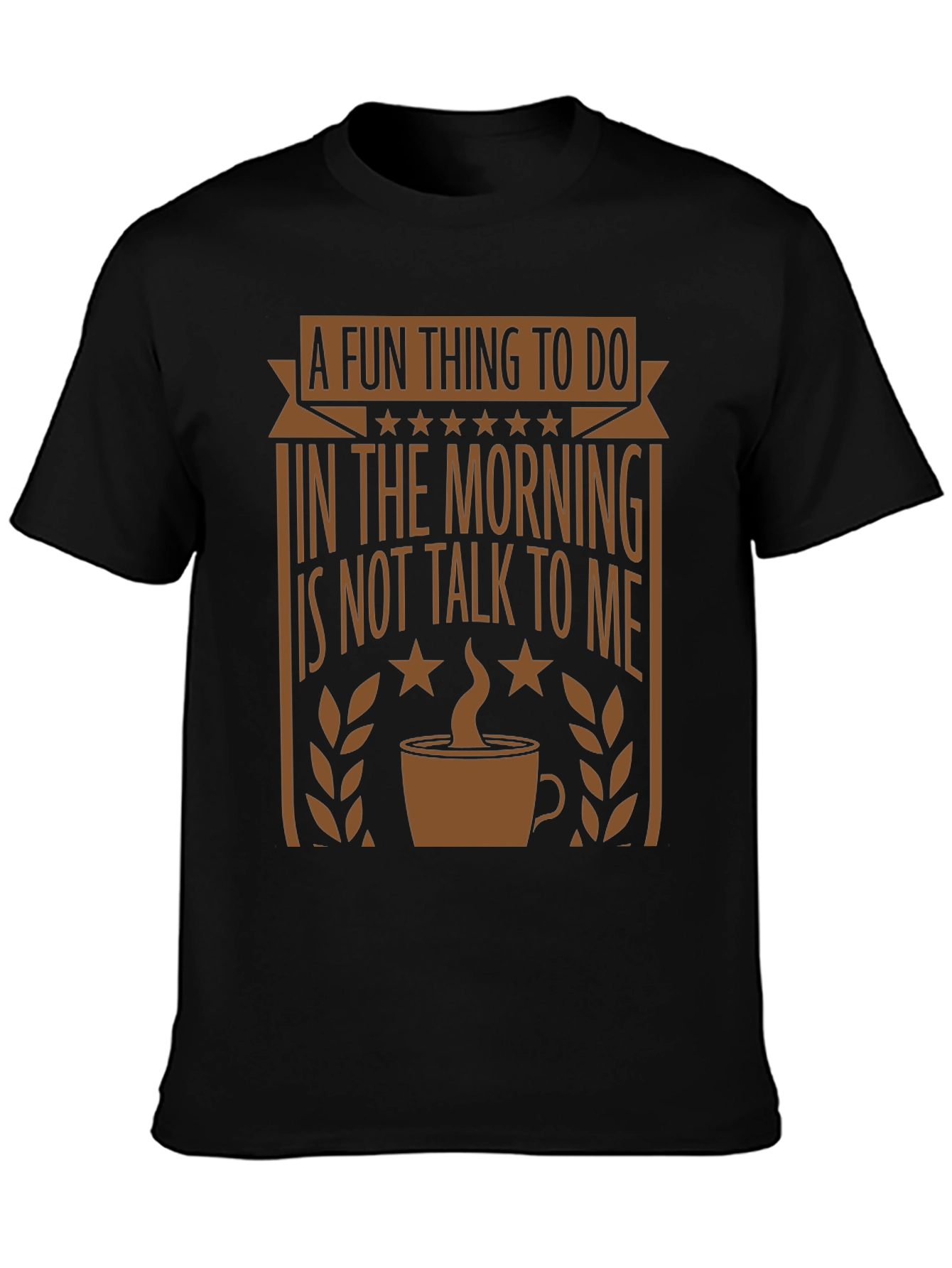 Black Funny Morning Graphic Tee - Coffee Lover's T-Shirt view 3