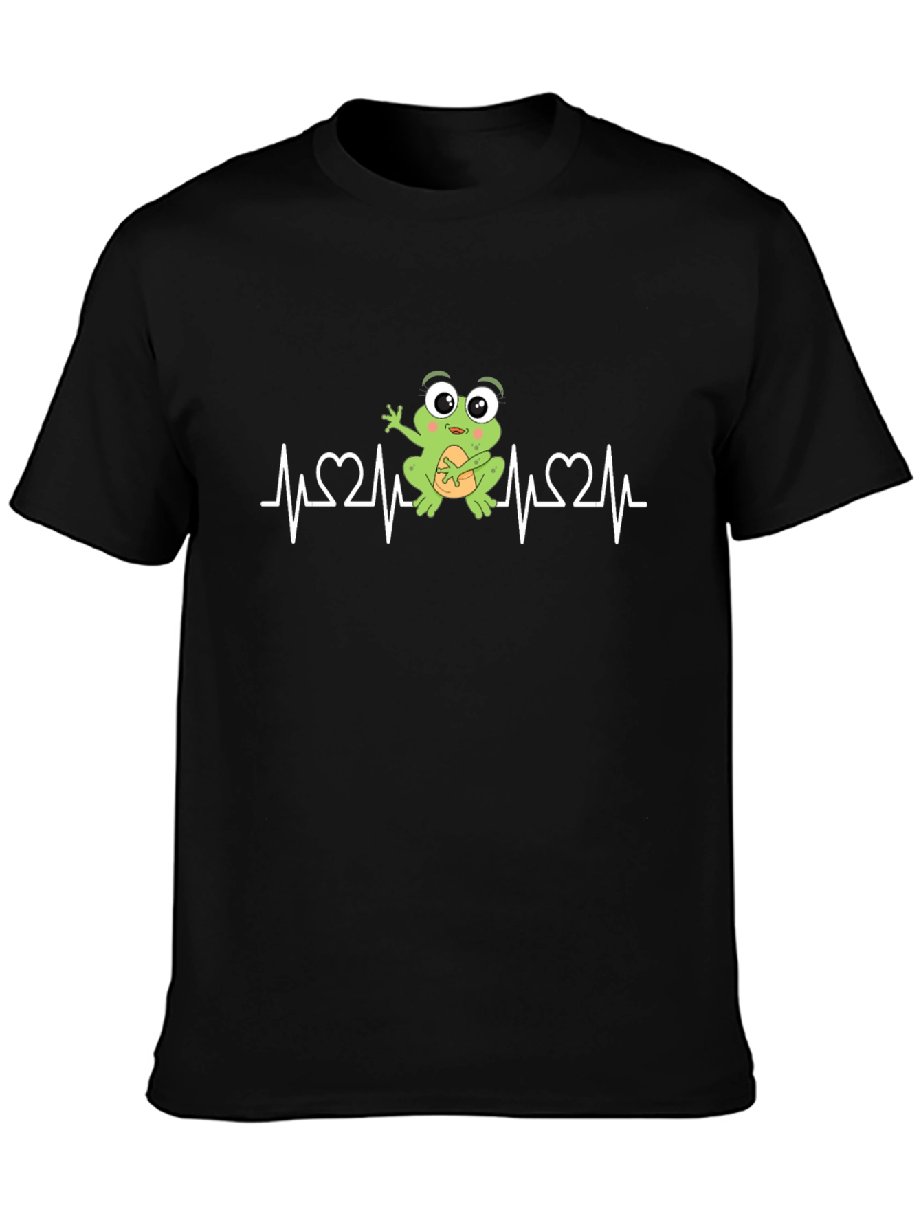 Black Frog Heartbeat T-Shirt - Ribbiting Style! view 3
