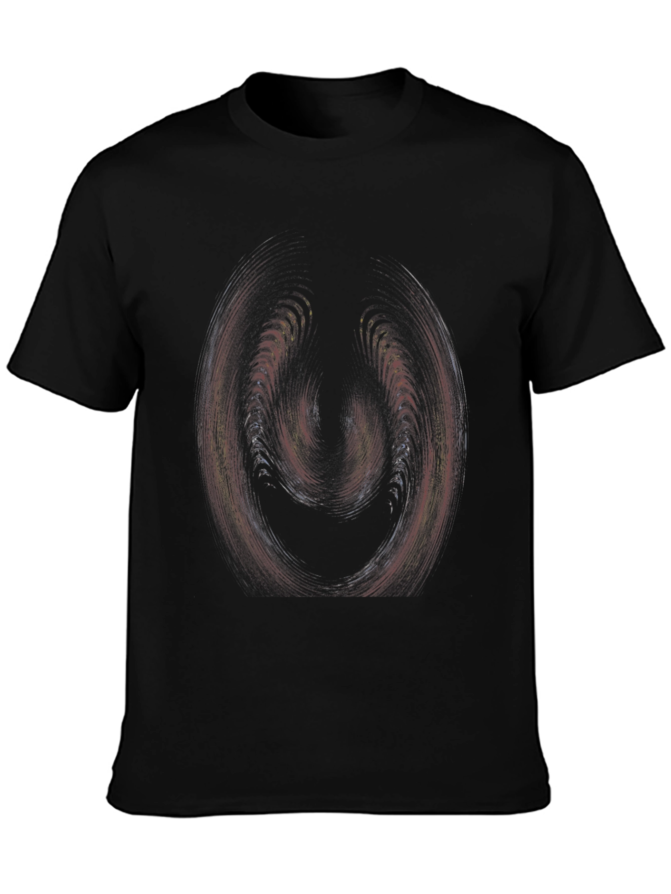 Black Abstract Swirl Graphic Black T-Shirt view 3