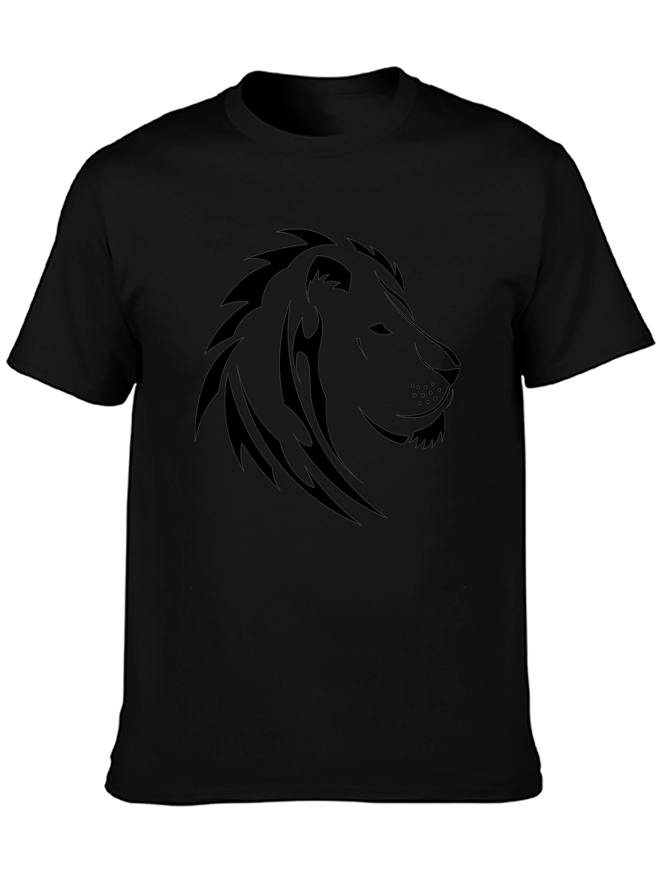 Black Black Lion Graphic Tee - Mens Stylish Crew Neck T-Shirt view 3
