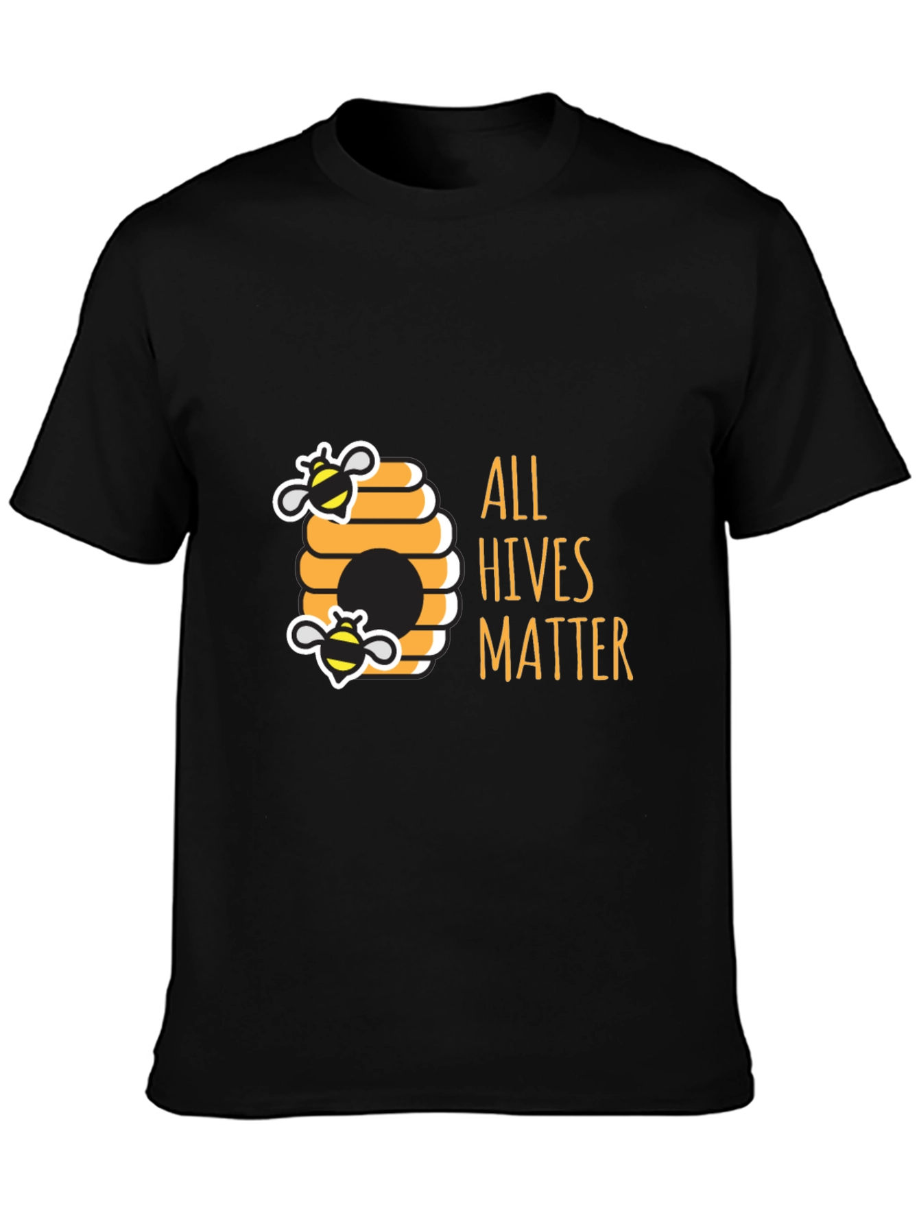Black All Hives Matter Black T-Shirt - Bee Kind view 3