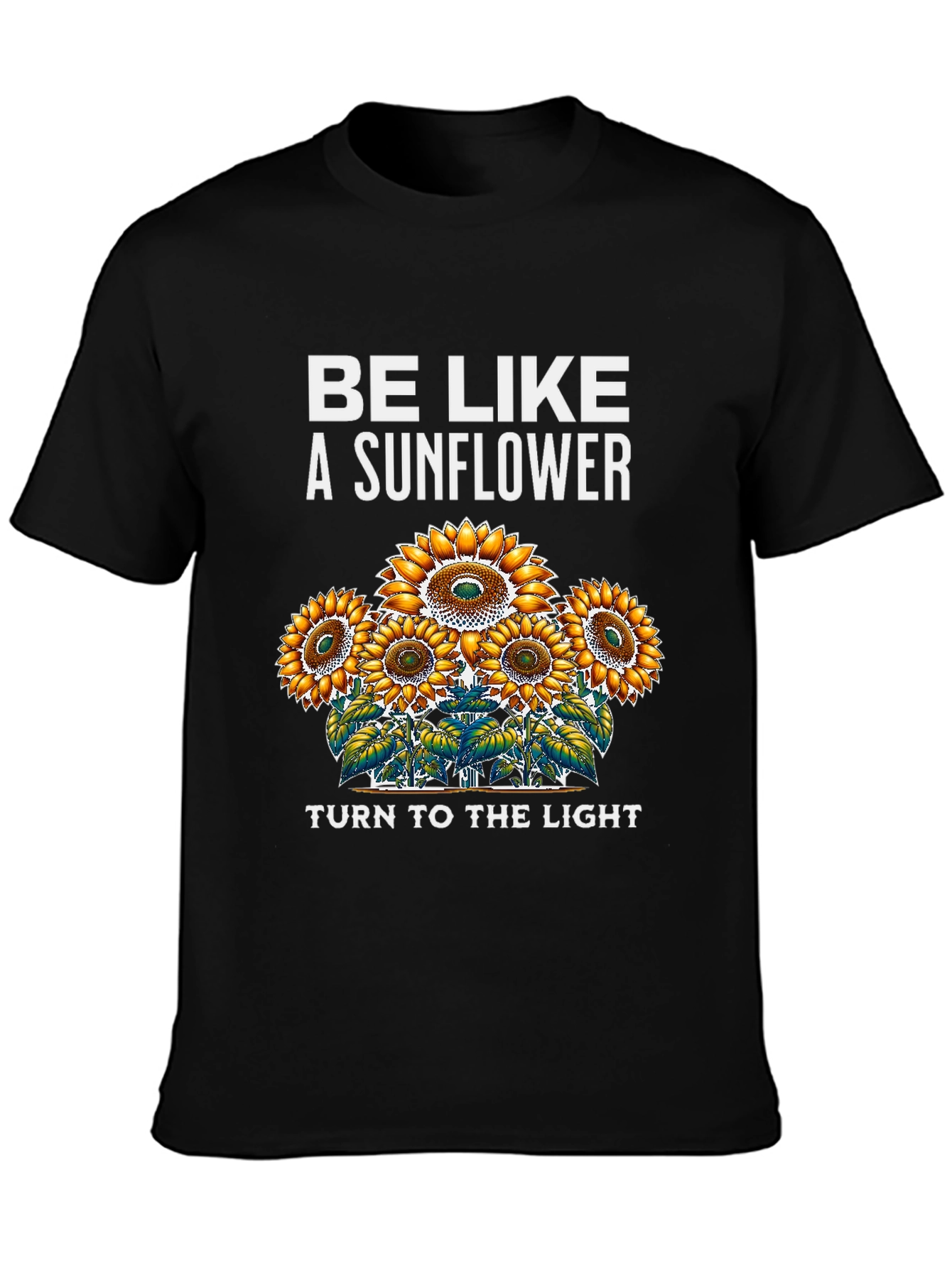 Black Sunflower Graphic T-Shirt - Be Like a Sunflower view 3