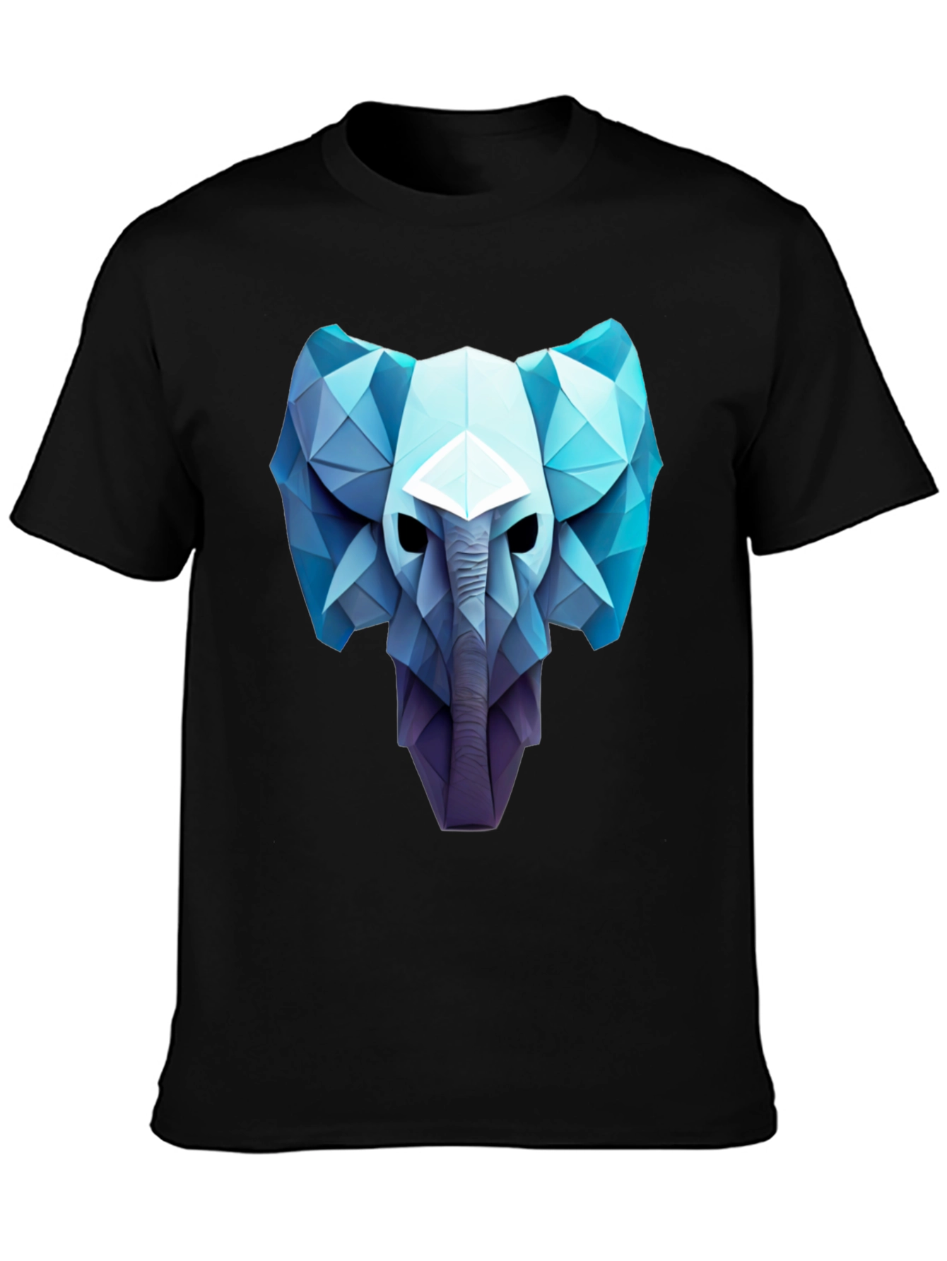 Black Geometric Elephant Graphic Tee - Modern Art Style view 3