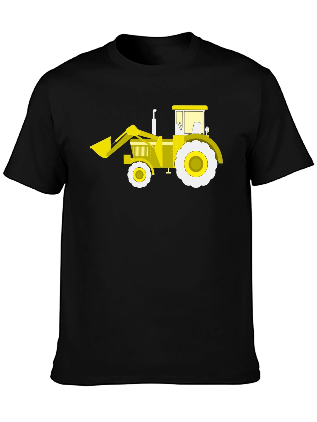 Black Tractor Graphic Tee - Black Cotton Crew Neck view 3