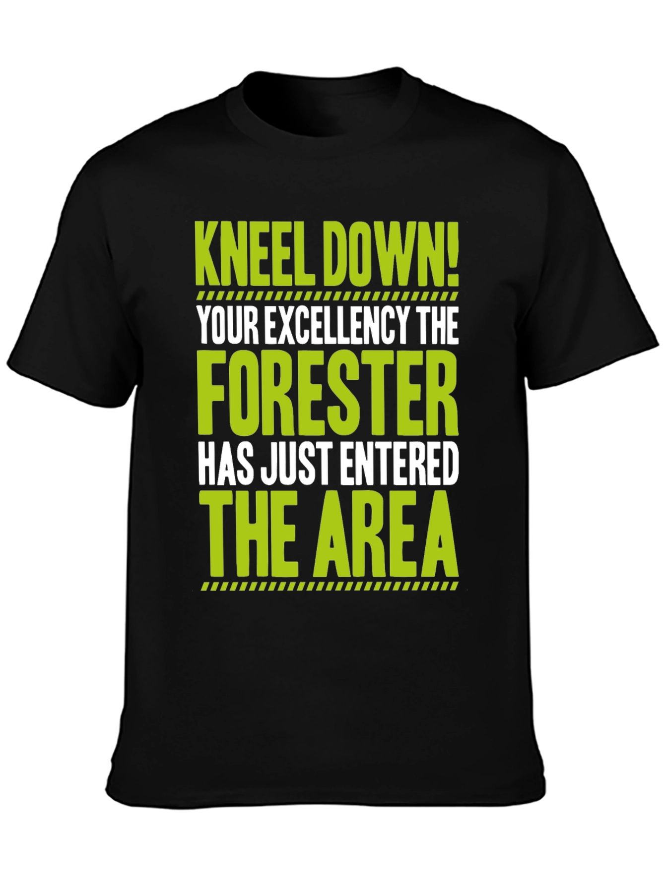 Black Forester T-Shirt - Kneel Down! Funny Forest Worker Tee view 3