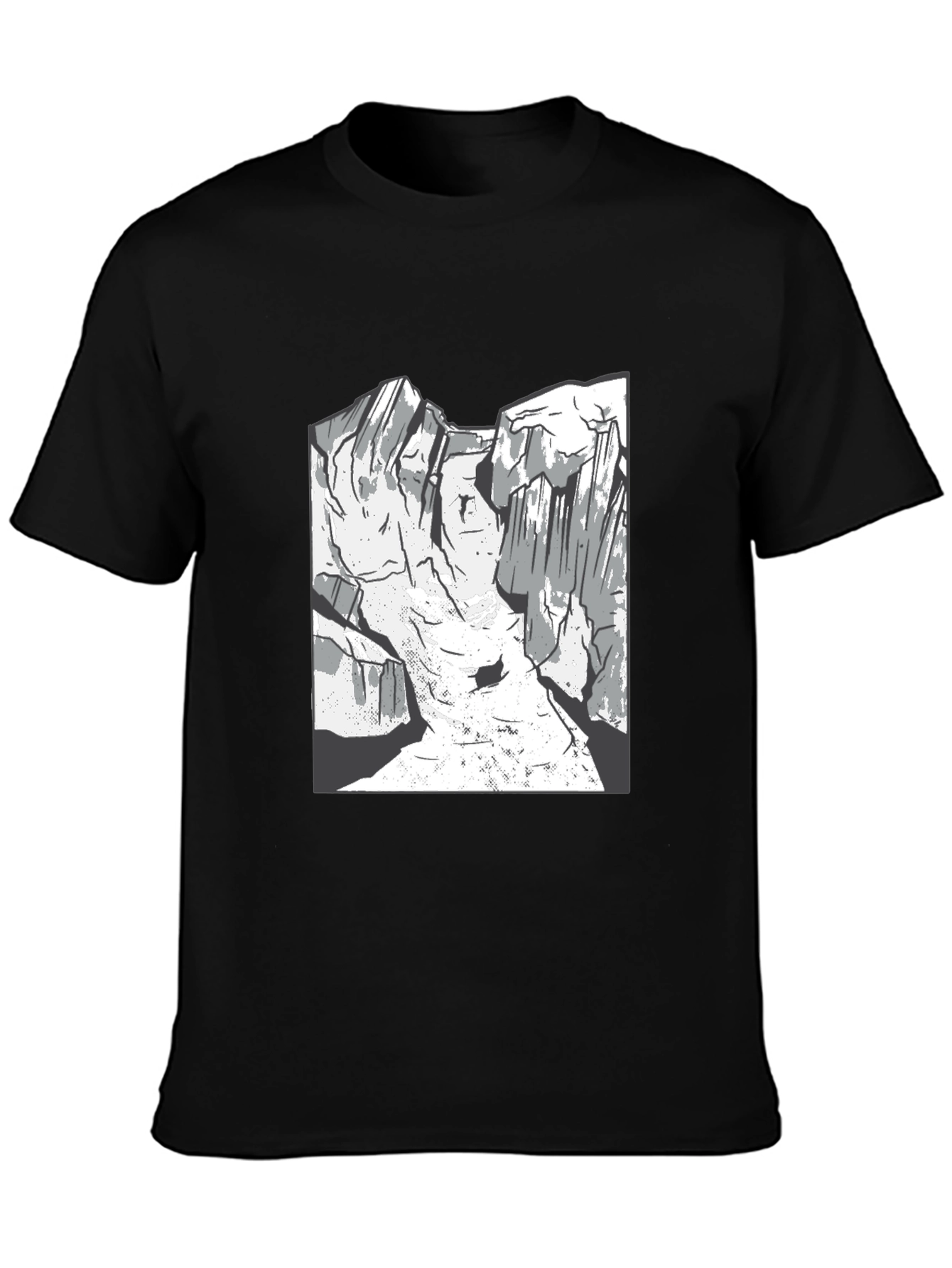 Black Mountain Graphic Tee - Black Cotton Casual Shirt view 3