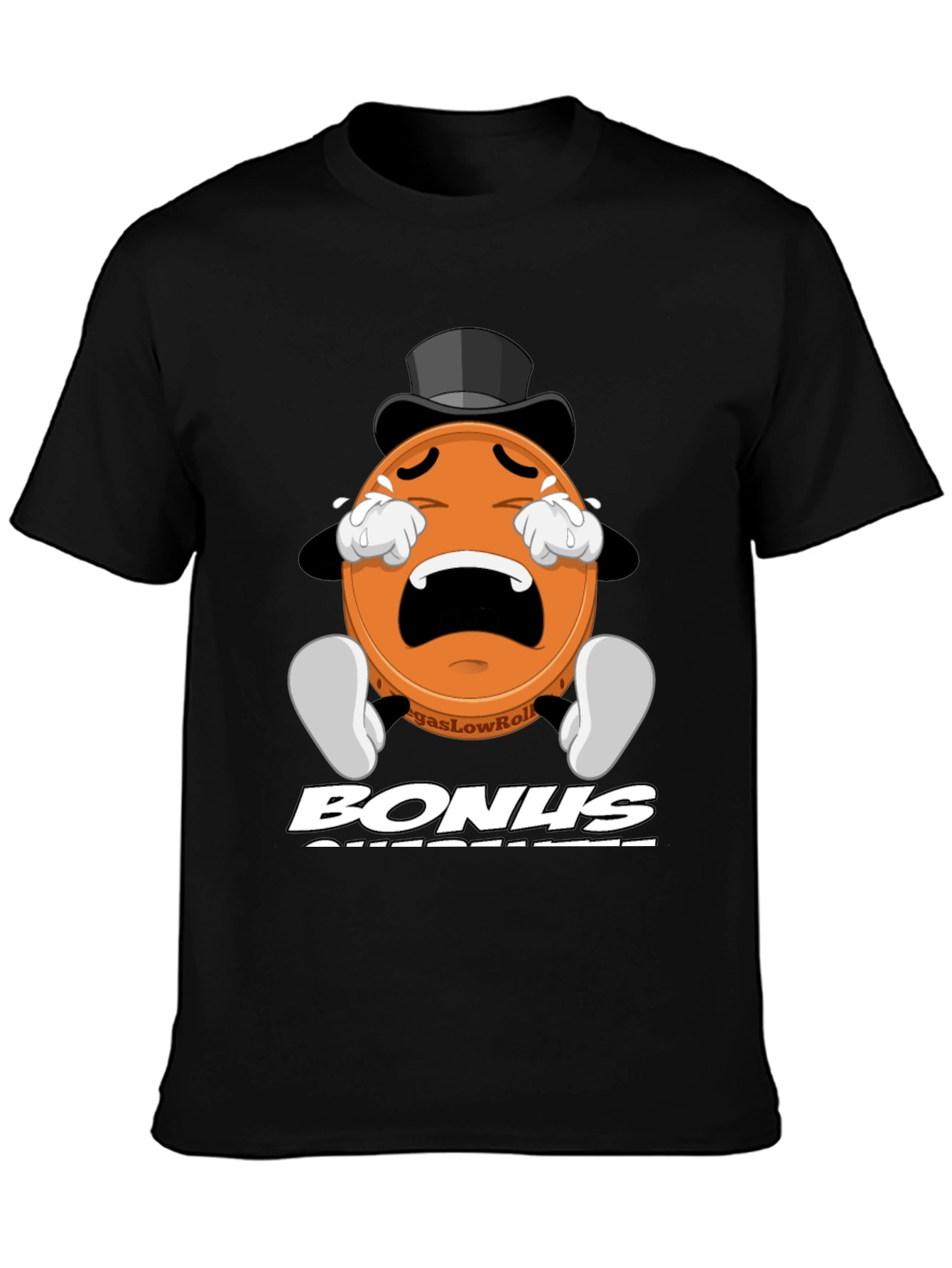 Black VegasLowRoller Bonus Guarantee T-Shirt view 3