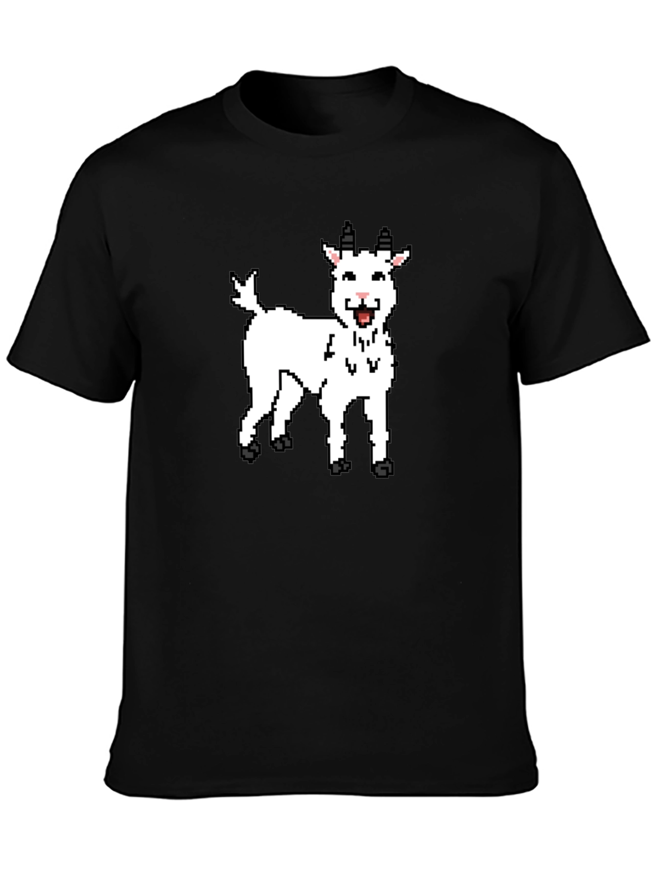 Black Pixel Goat Graphic T-Shirt - Black view 3