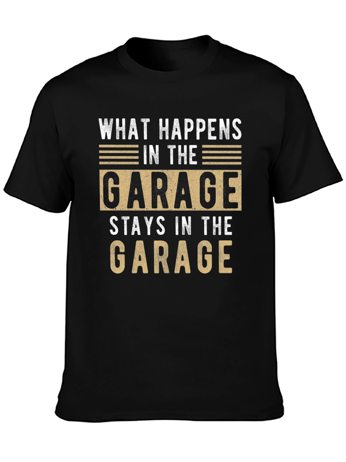 Black Garage T-Shirt - What Happens Stays in the Garage view 3