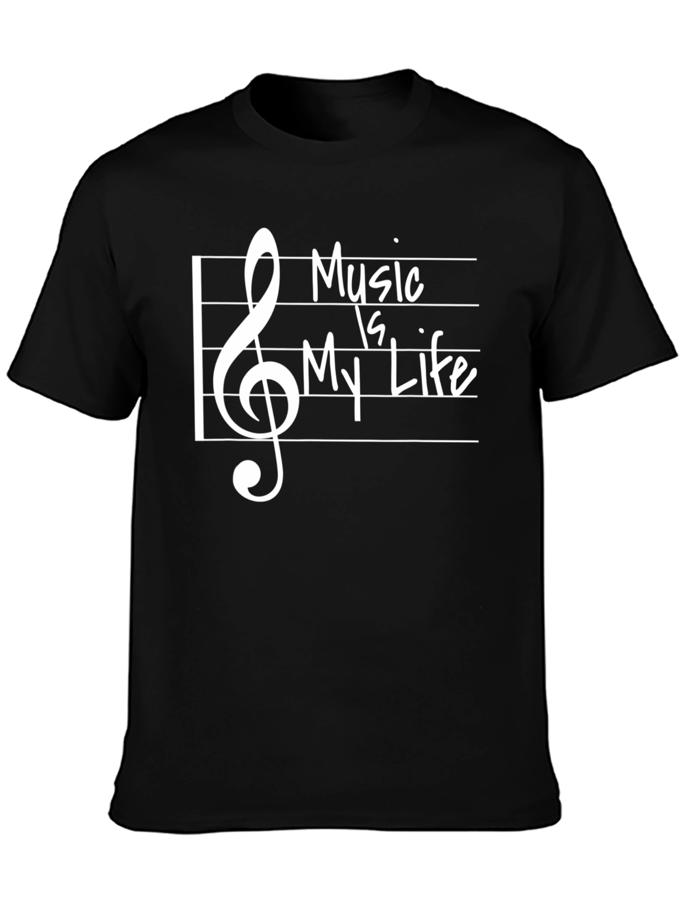 Black Music Is My Life Black Graphic T-Shirt view 3