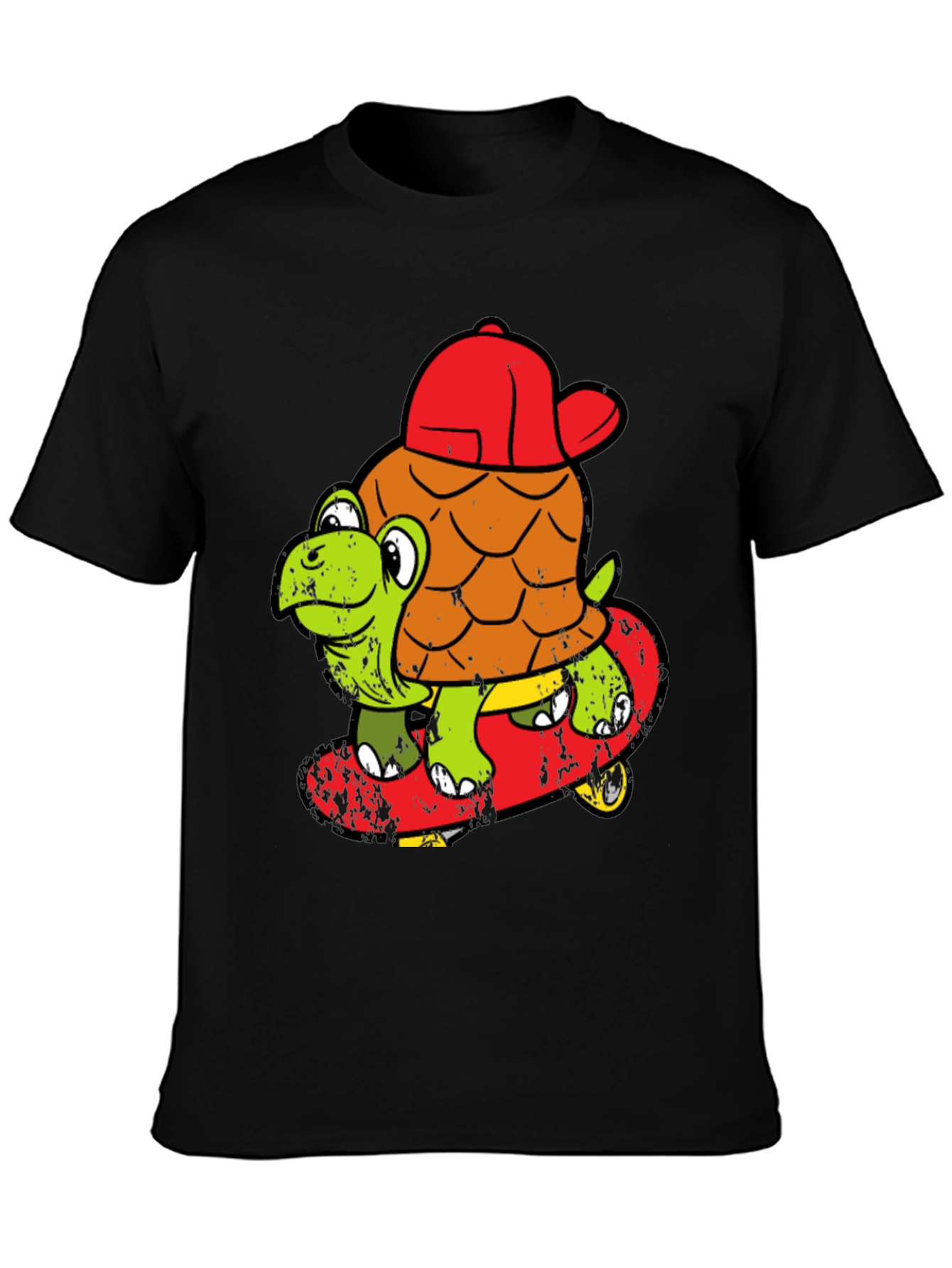 Black Turtle Skateboarder T-Shirt - Cool Cartoon Tee view 3