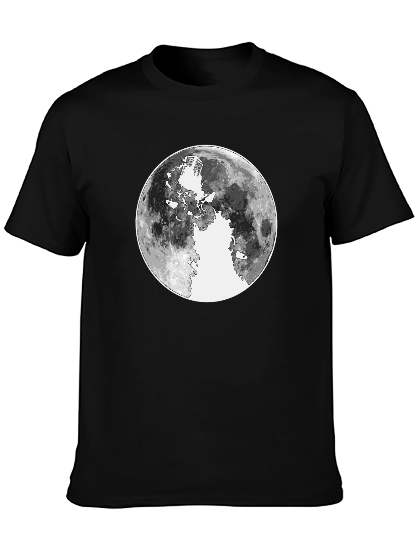 Black Lunar Silhouette Graphic Tee - Black Cotton view 3