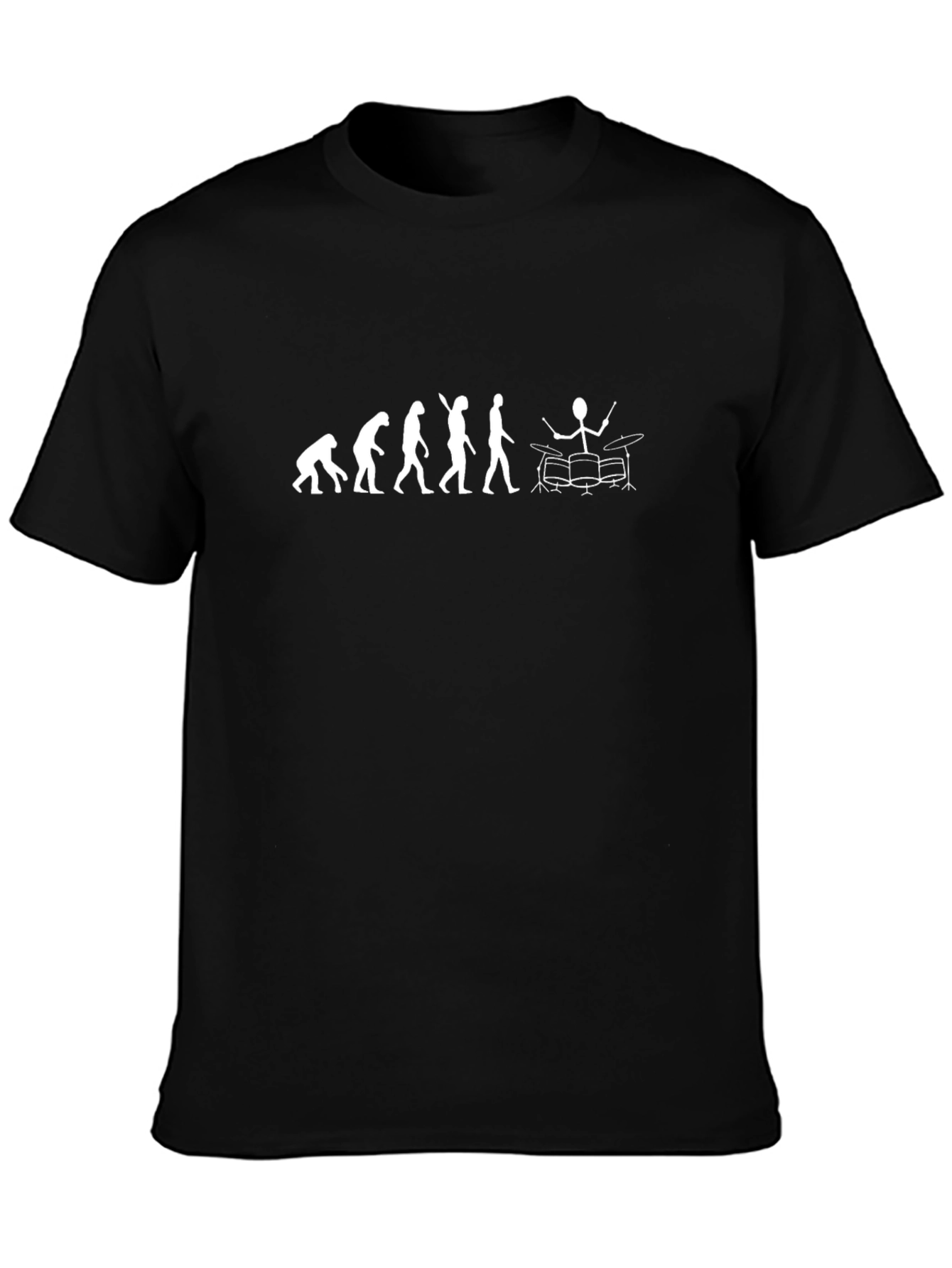 Black Evolution of Drumming T-Shirt - Black Cotton Tee view 3