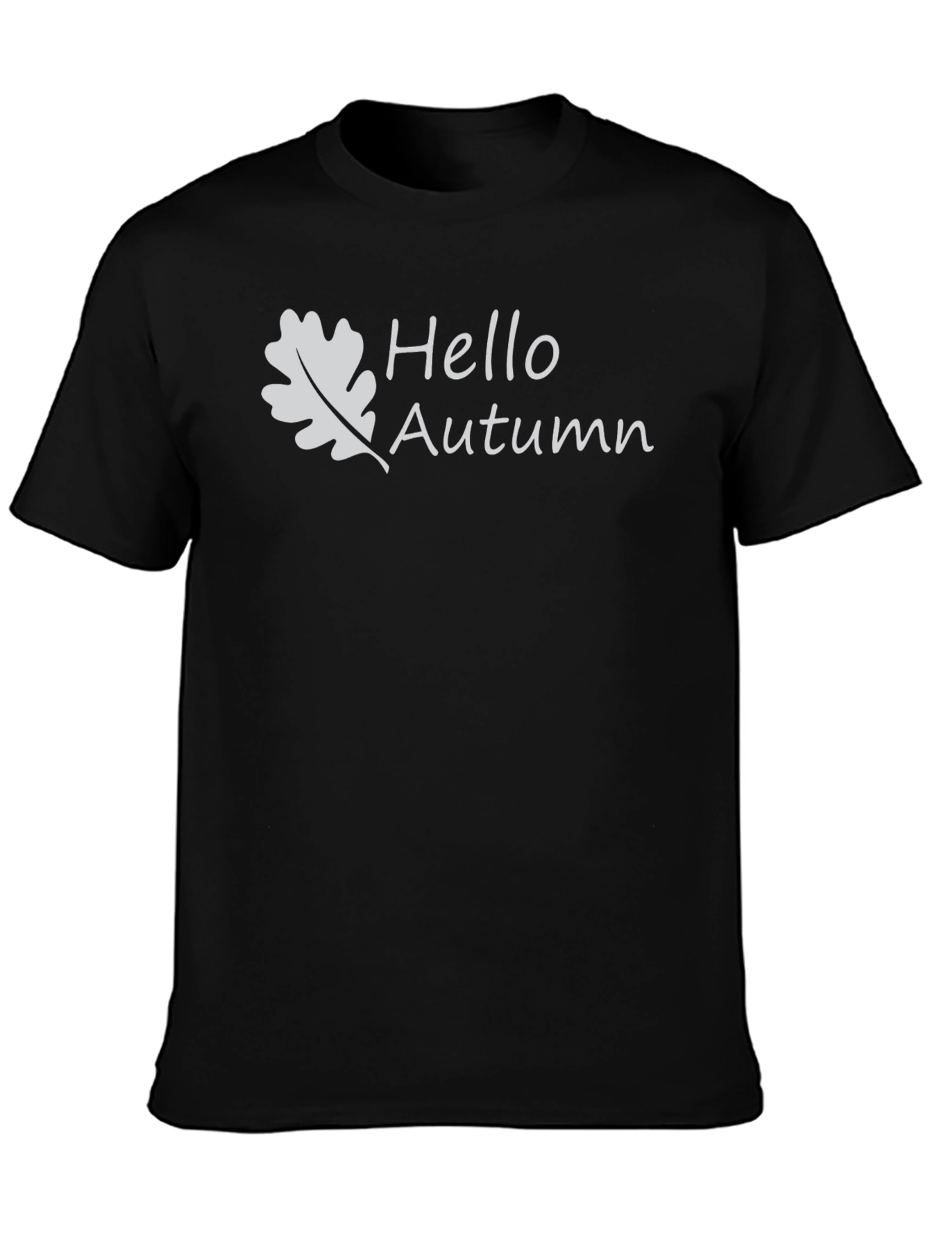 Black Hello Autumn Black T-Shirt - Stylish Fall Apparel view 3