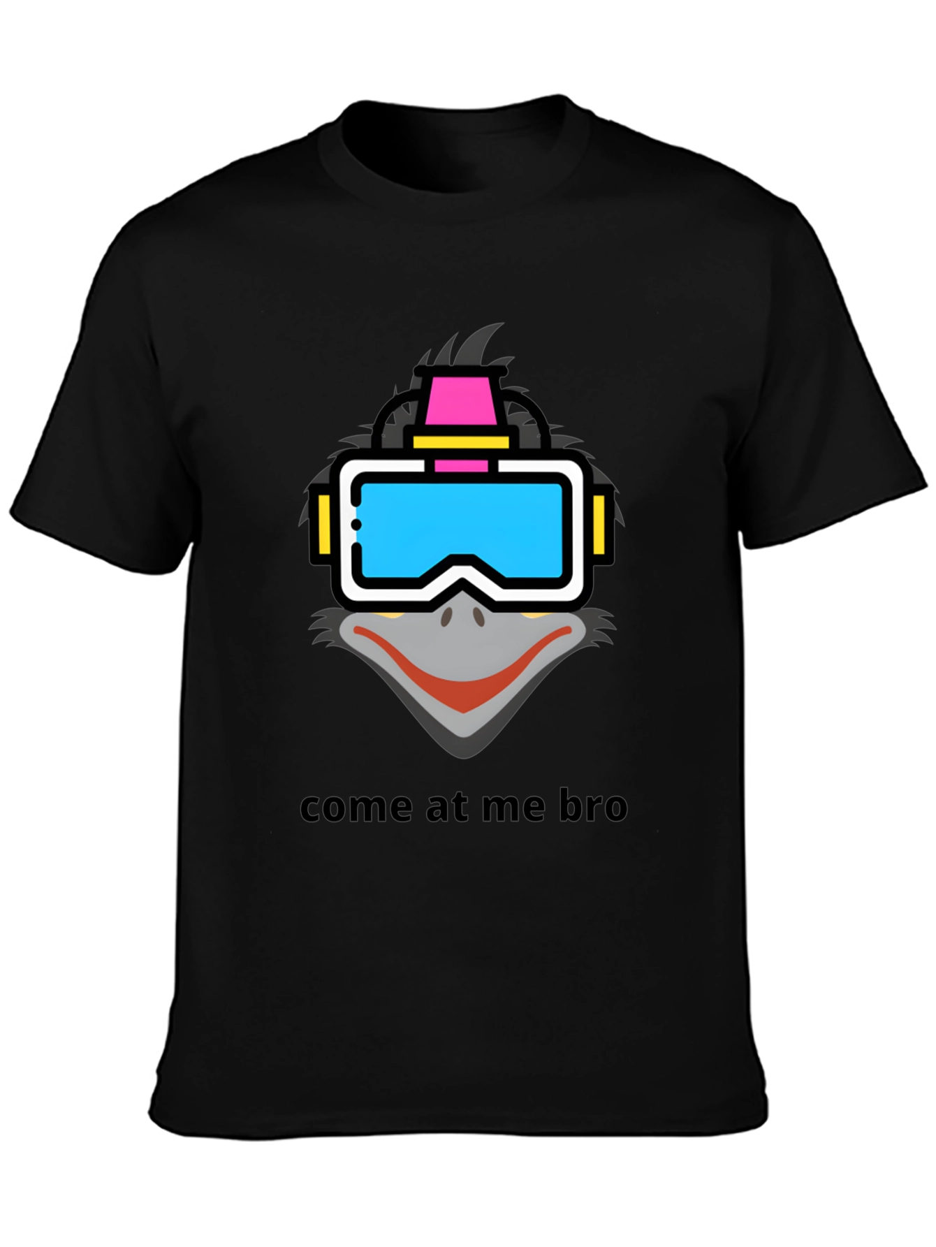 Black Emu VR Headset Graphic T-Shirt view 3