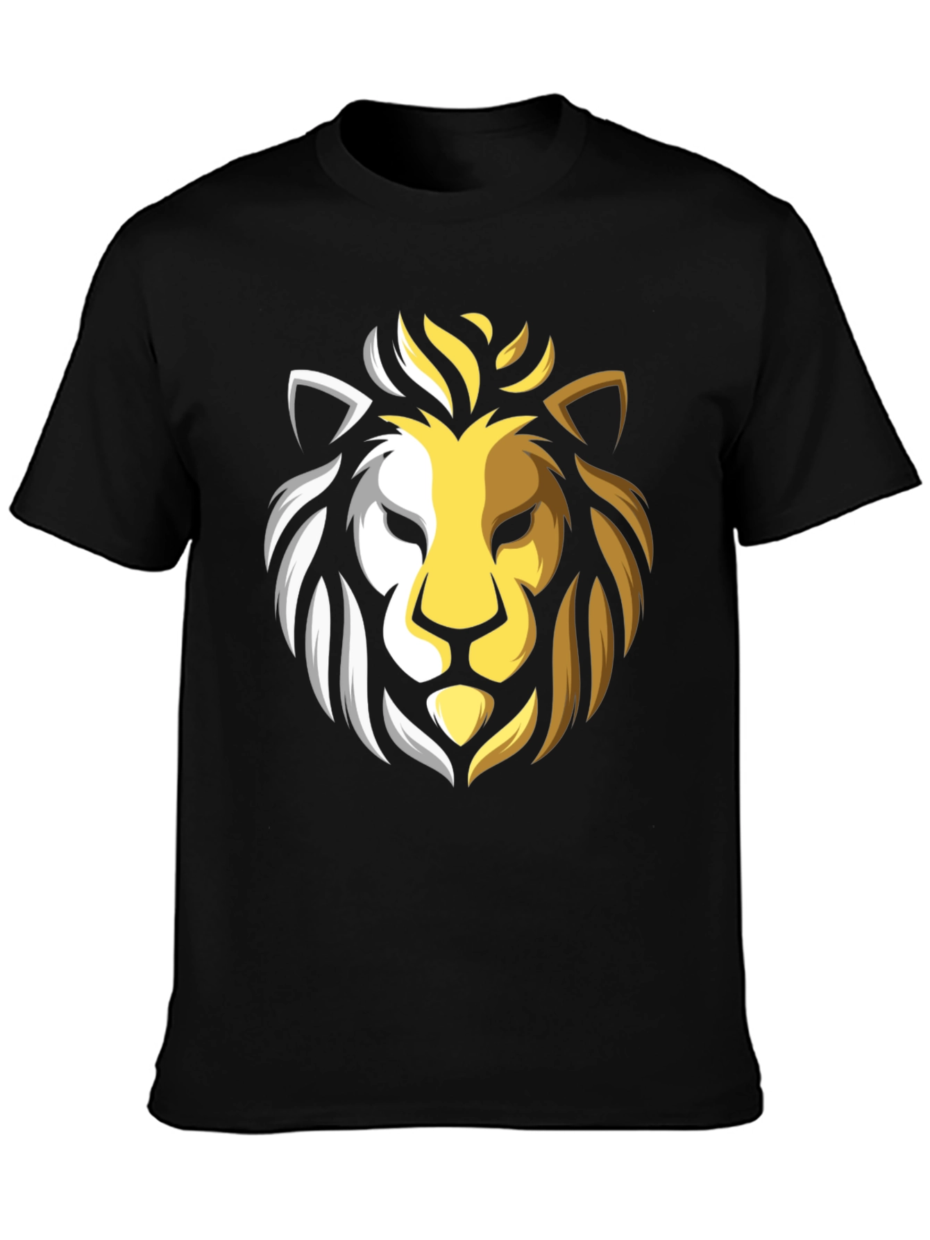 Black Lion Graphic Tee - Black Cotton Crew Neck view 3