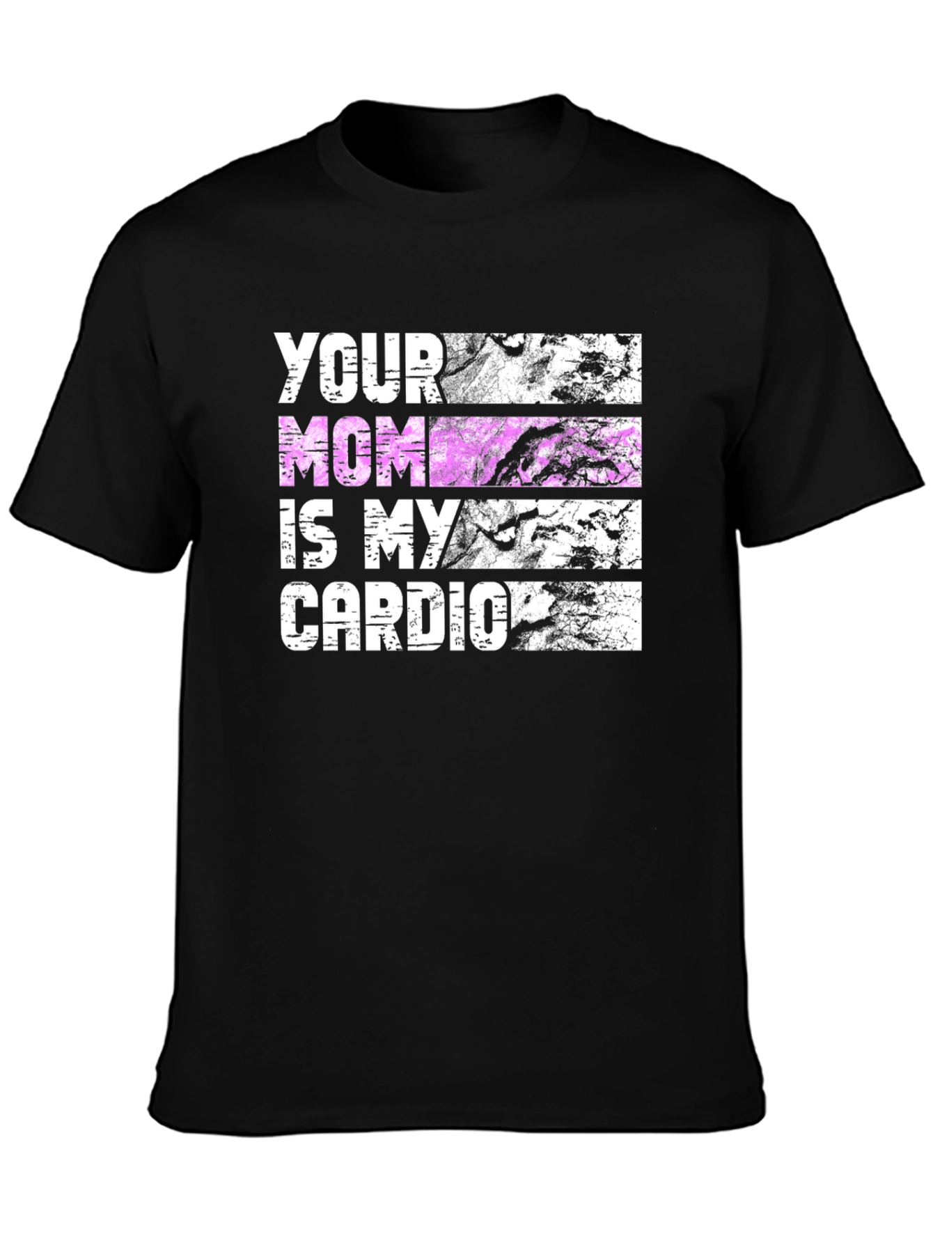 Black Your Mom Is My Cardio Black T-Shirt view 3