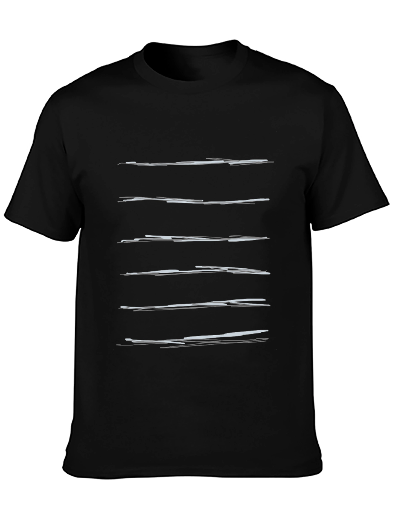 Black Minimalist Striped Graphic Black T-Shirt for Men view 3