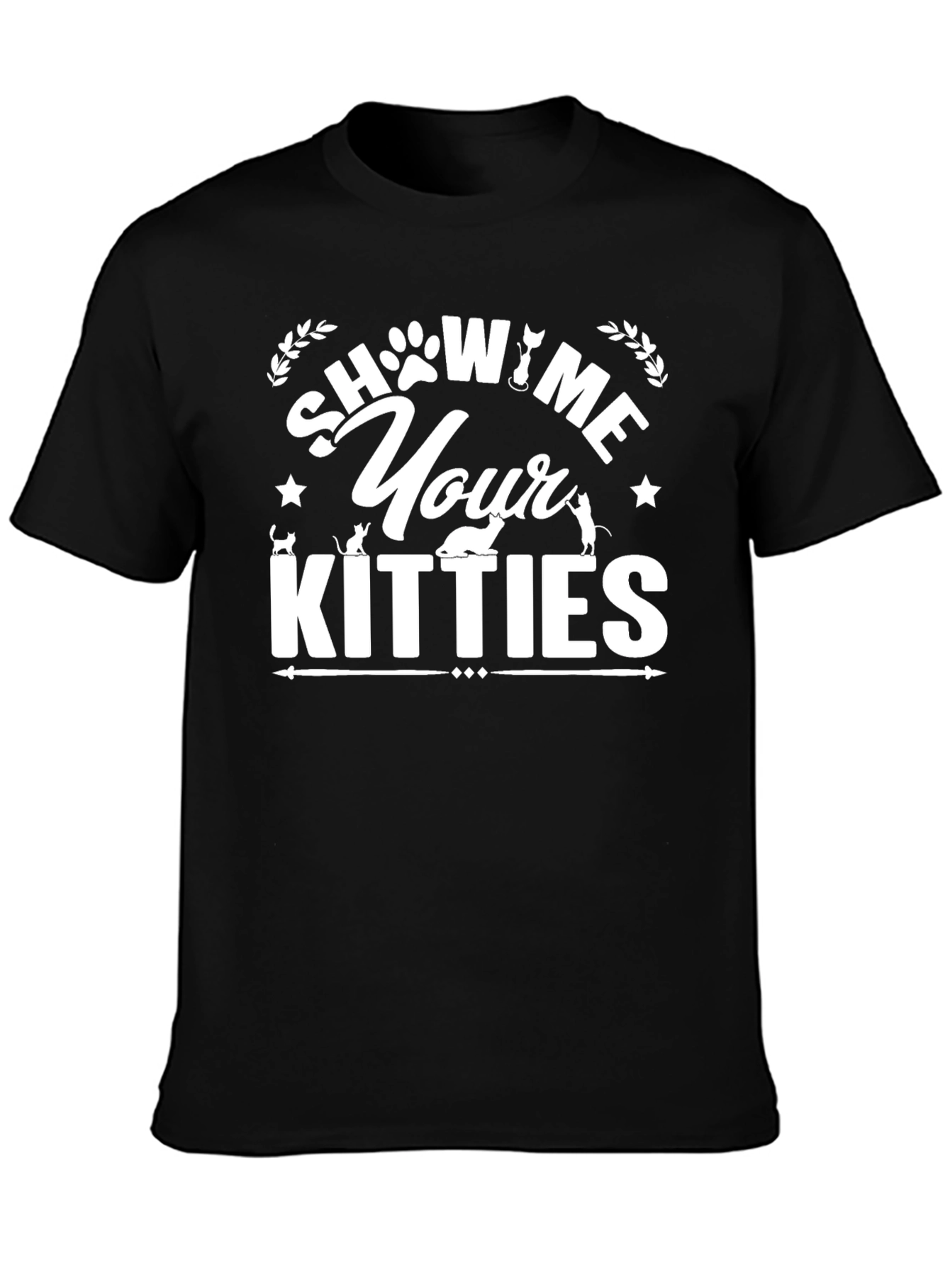 Black Show Me Your Kitties Graphic Tee - Novelty Cat Lover Shirt view 3