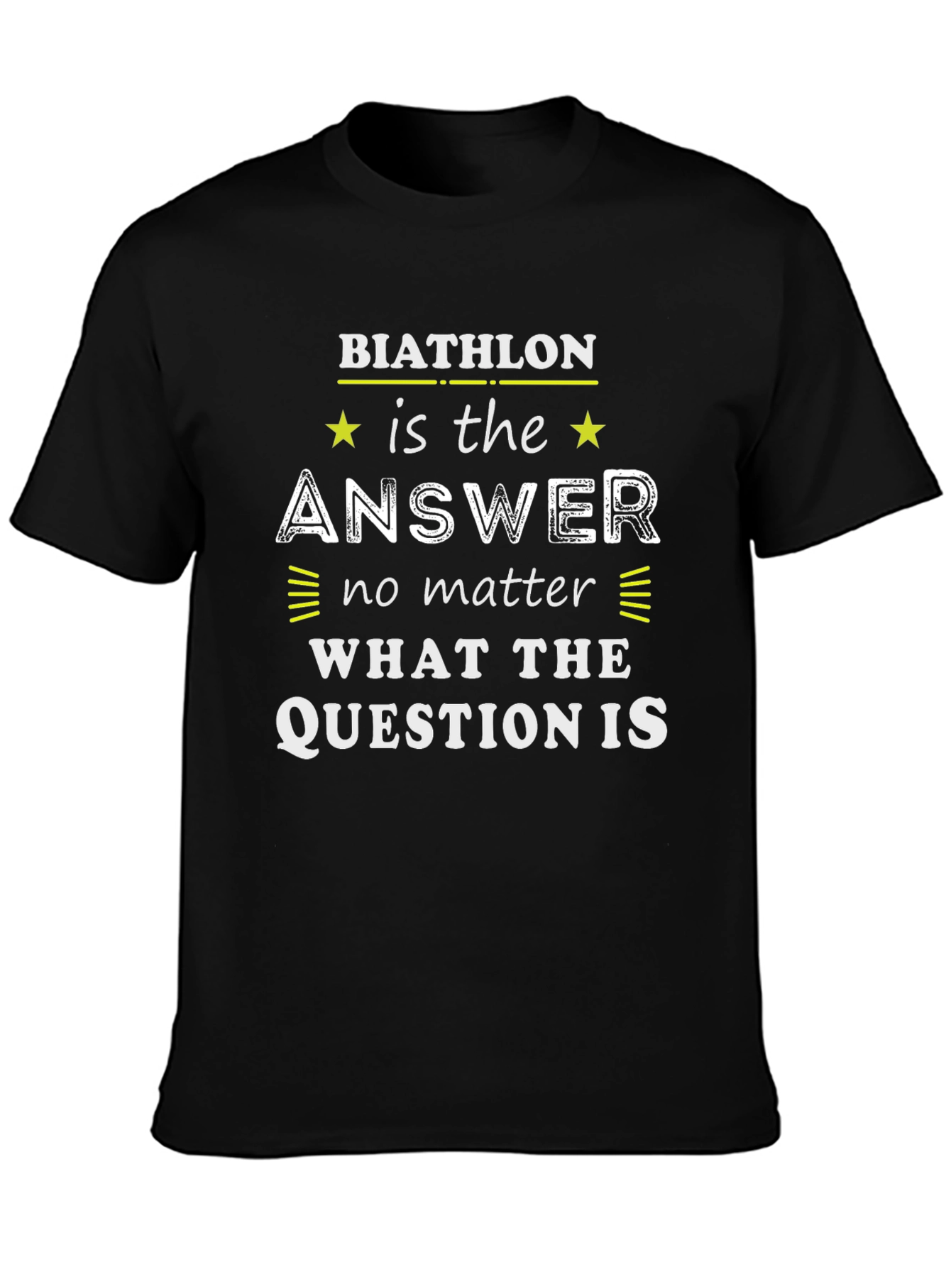 Black Biathlon Answer T-Shirt - Sports Fan Apparel view 3