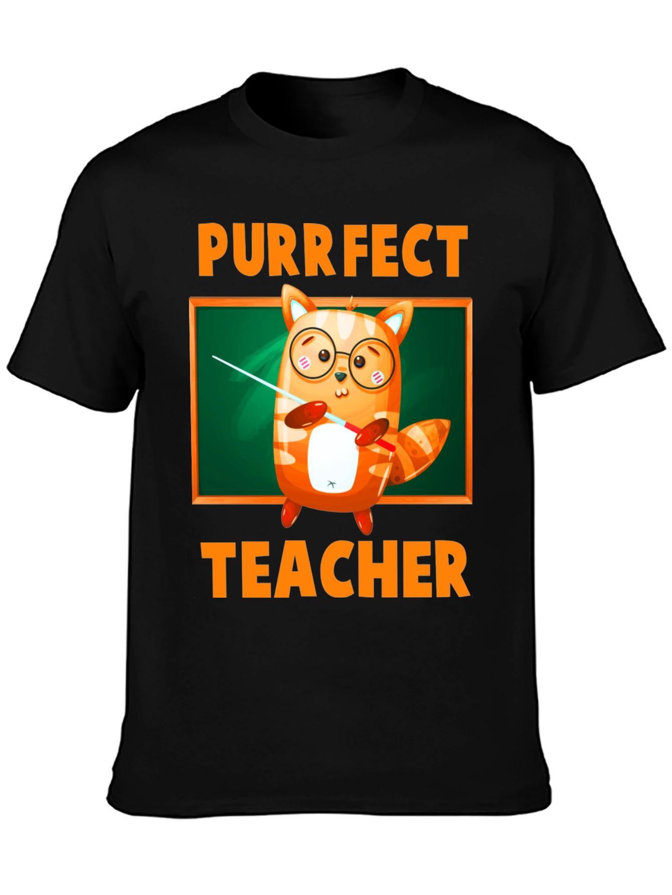 Black Purrfect Teacher T-Shirt view 3