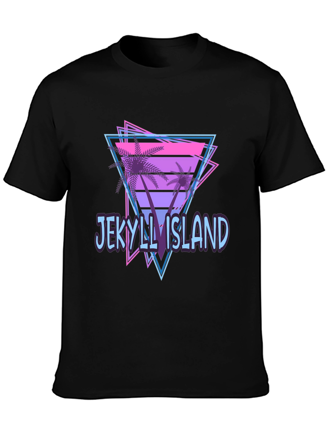 Black Jekyll Island Retro Graphic T-Shirt view 3